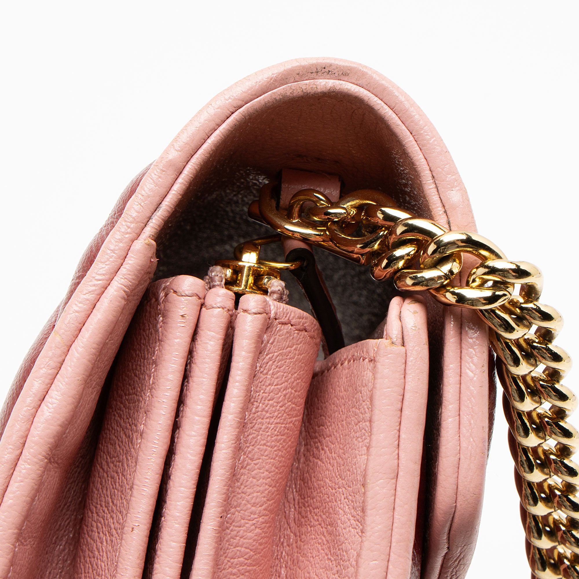 Gucci Matelasse Leather Crystal Torchon GG Marmont Mini Chain Bag