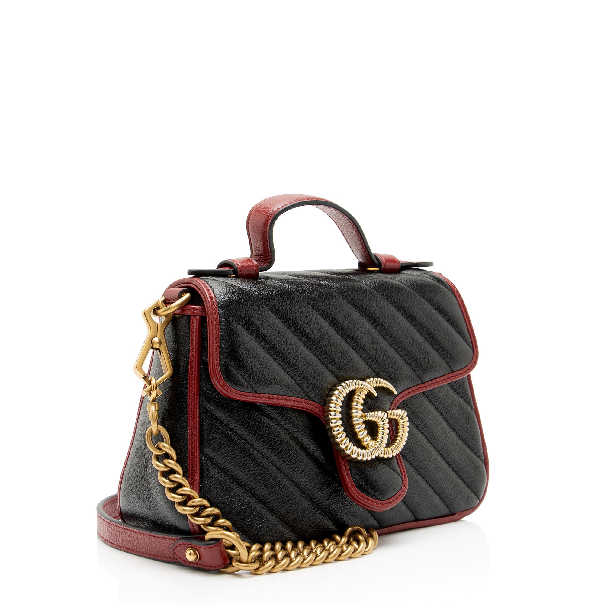 Gucci Matelasse Leather Torchon GG Marmont Mini Top Handle