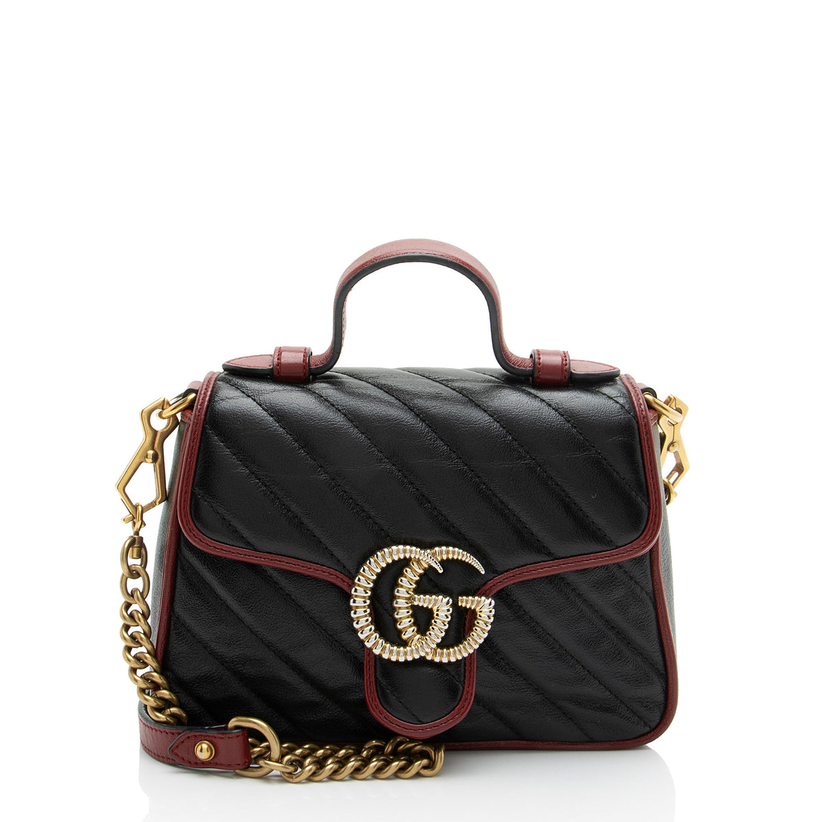 Gucci Matelasse Leather Torchon GG Marmont Mini Top Handle
