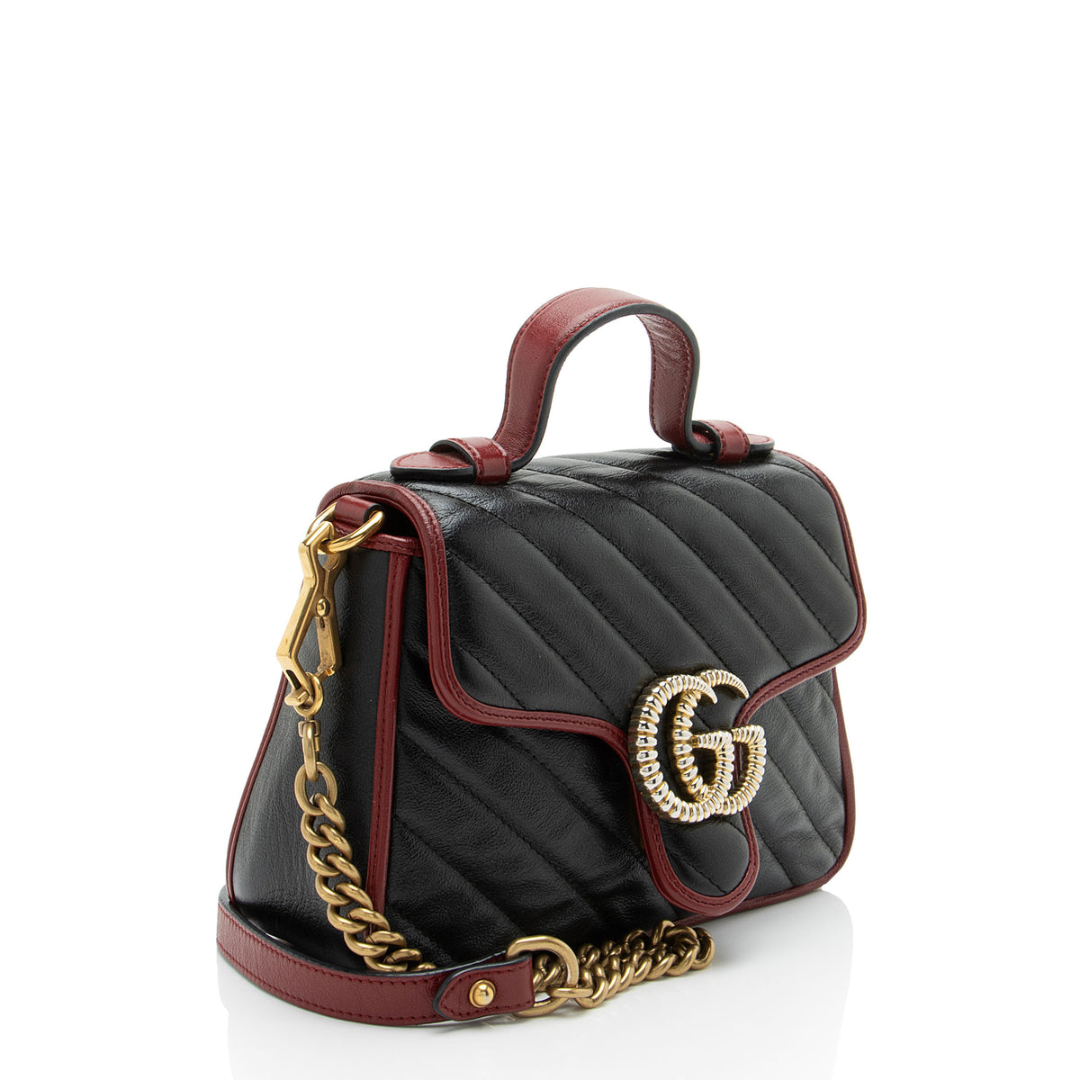Gucci Matelasse Leather Torchon GG Marmont Mini Top Handle