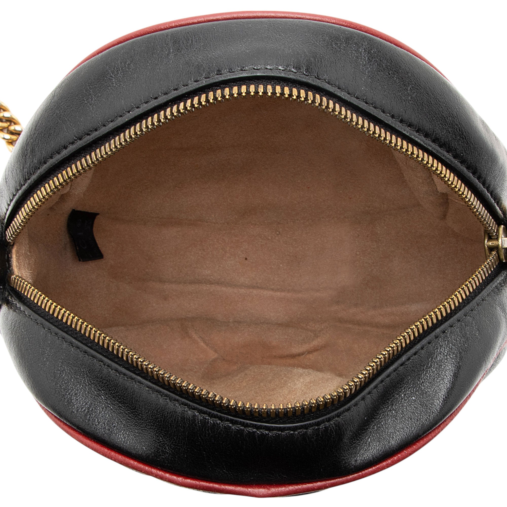 Gucci Matelasse Leather Torchon GG Marmont Round Mini Shoulder Bag