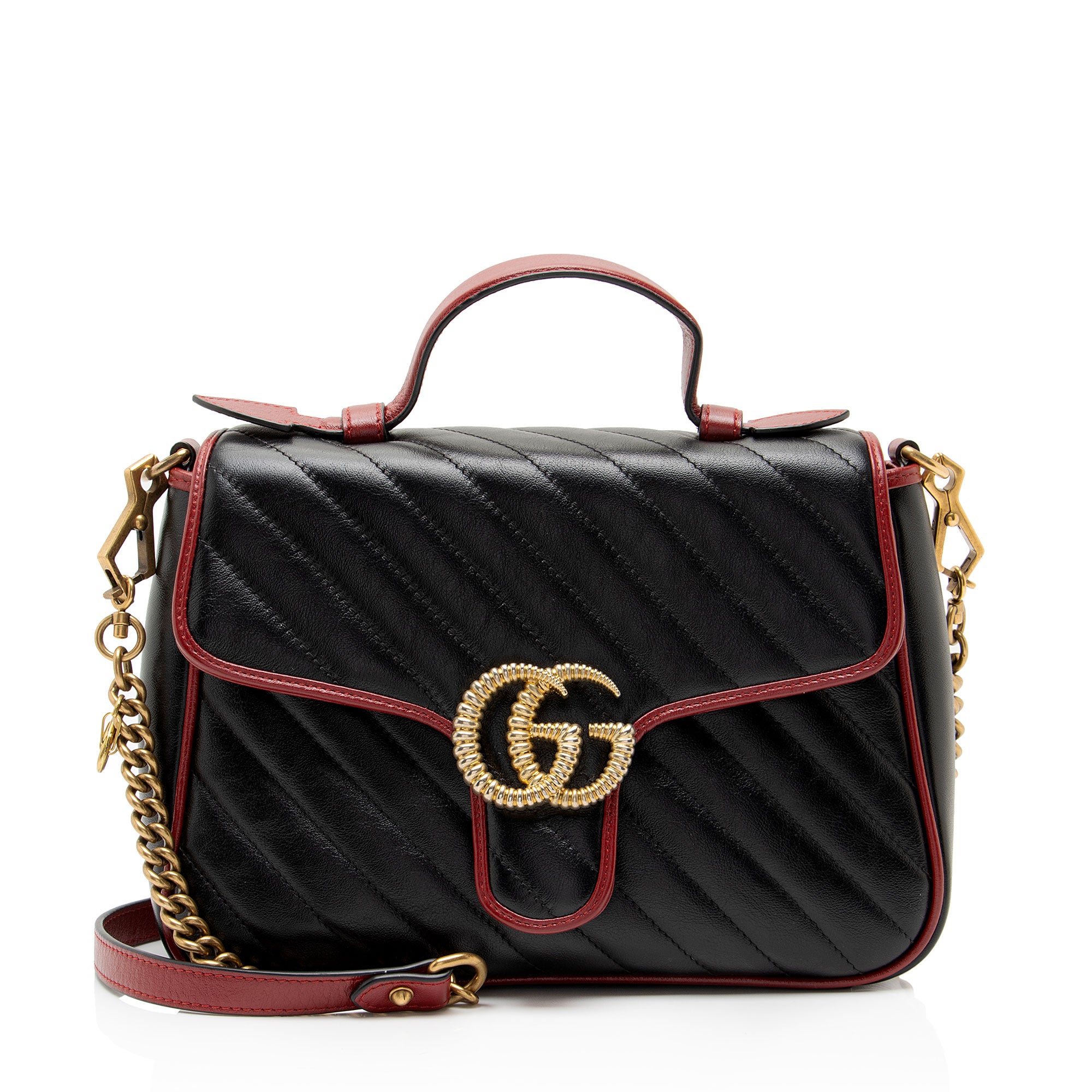 Gucci Matelasse Leather Torchon GG Marmont Small Top Handle