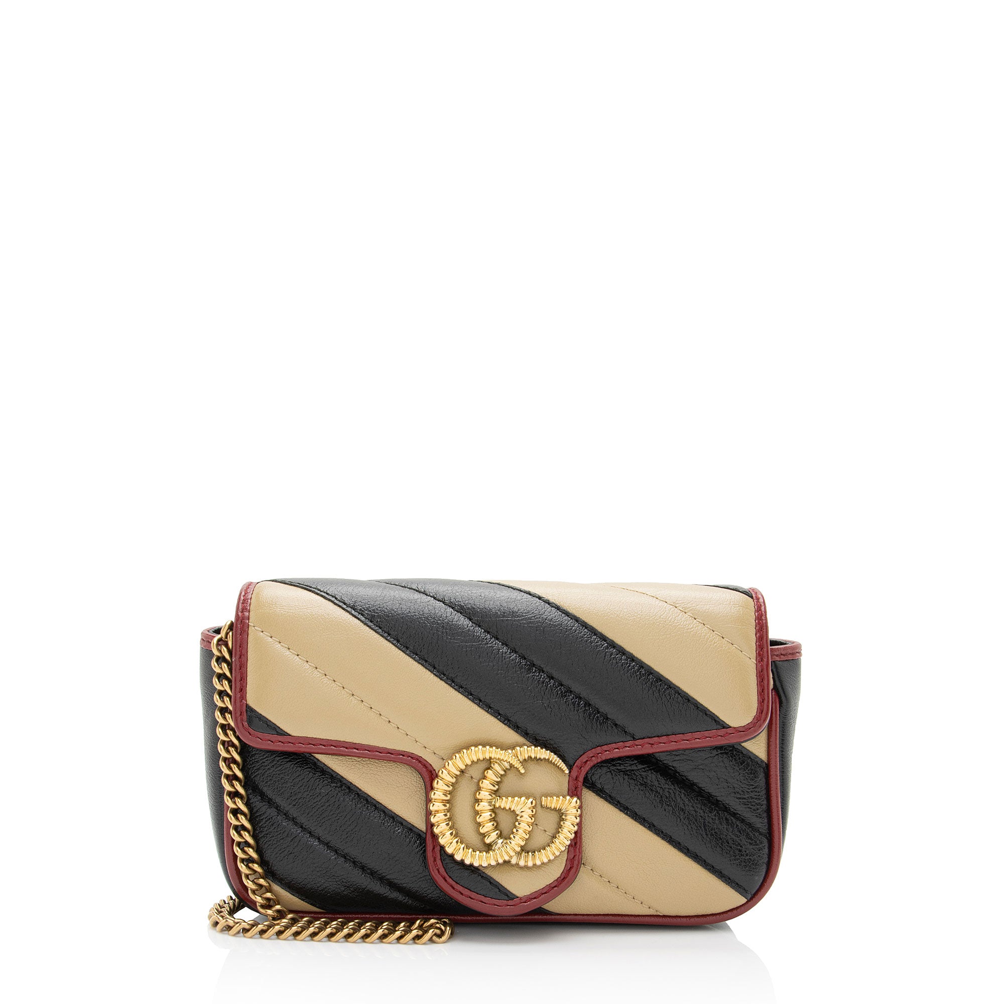 Gucci Matelasse Leather Torchon GG Marmont Super Mini Flap Bag (SHF-qrTyT1)