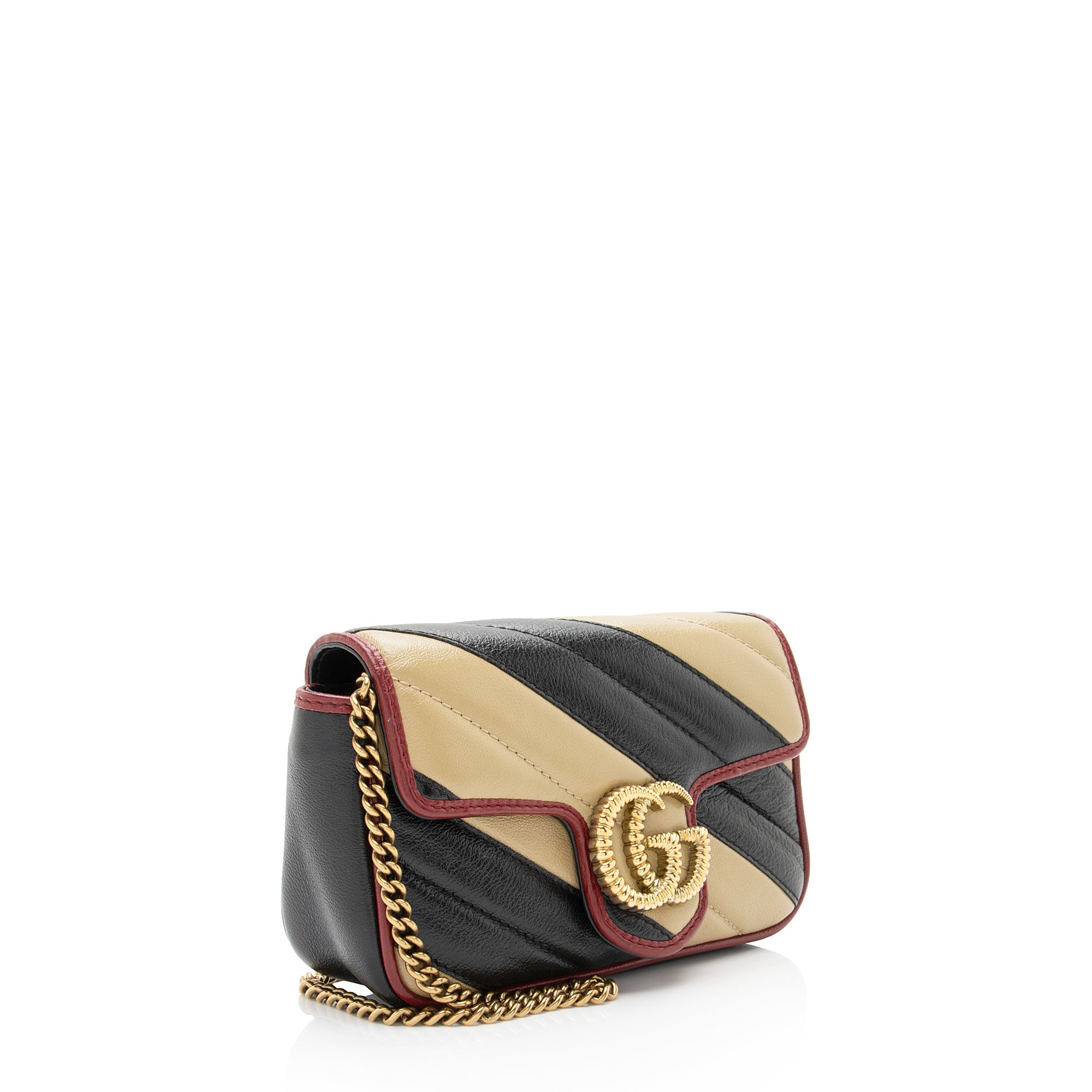 Gucci Matelasse Leather Torchon GG Marmont Super Mini Flap Bag (SHF-qrTyT1)