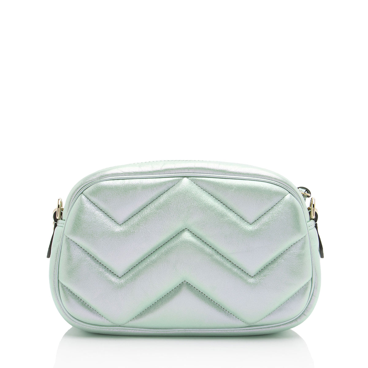 Gucci Matelasse Padded Iridescent Leather GG Marmont Small Camera Bag