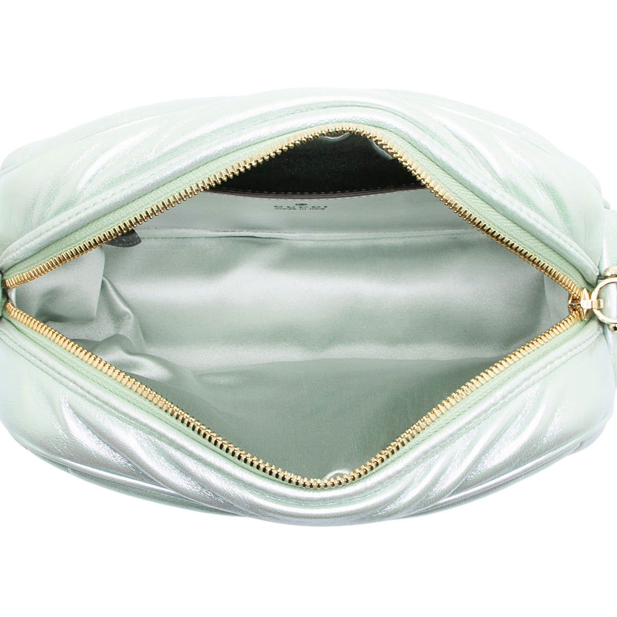 Gucci Matelasse Padded Iridescent Leather GG Marmont Small Camera Bag