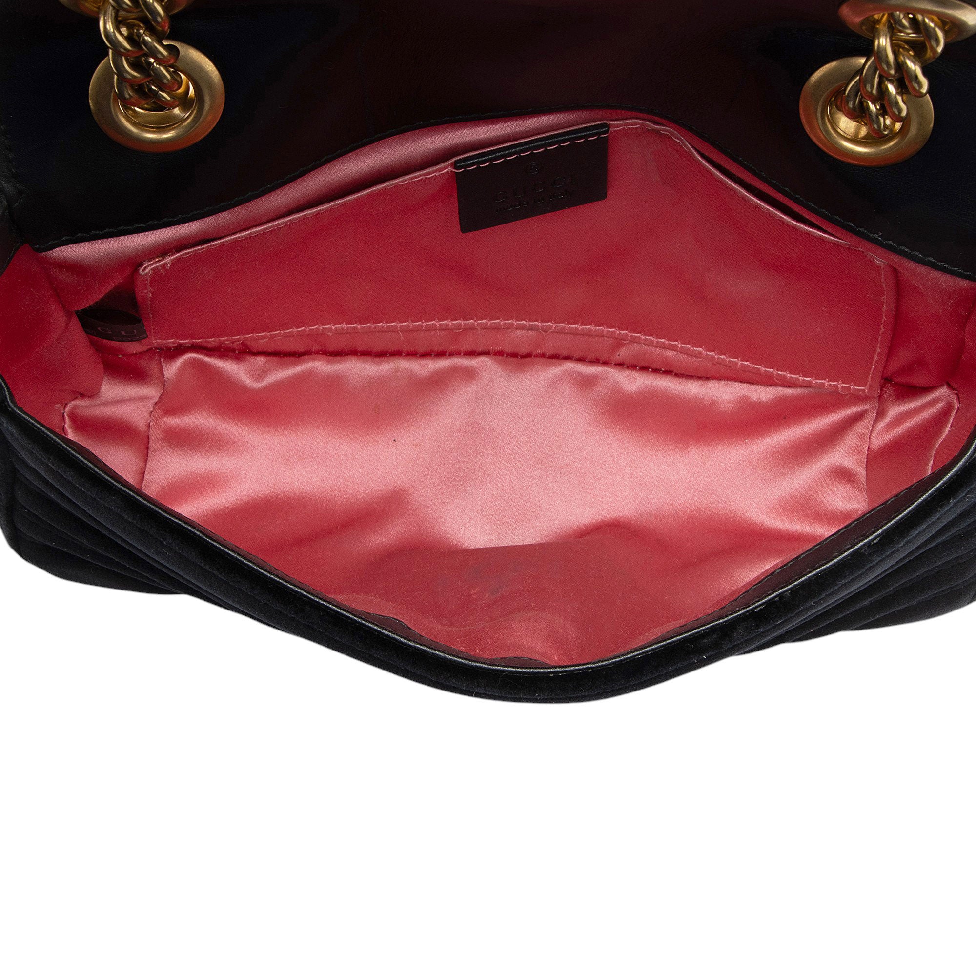 Gucci Matelasse Velvet GG Marmont Small Flap Bag