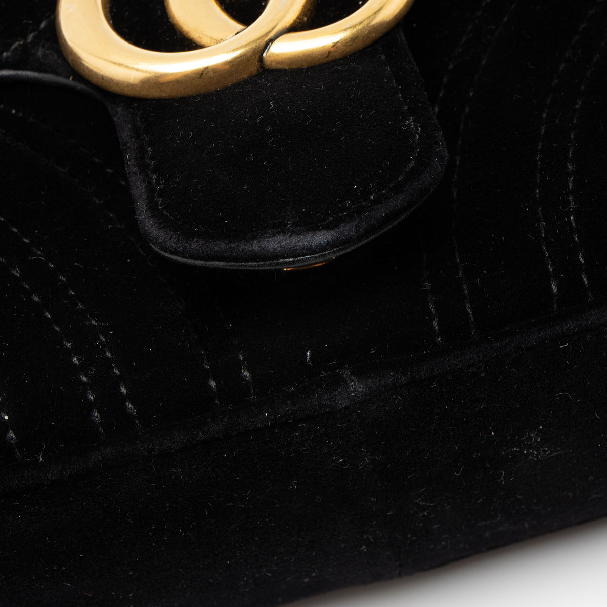 Gucci Matelasse Velvet GG Marmont Small Flap Bag
