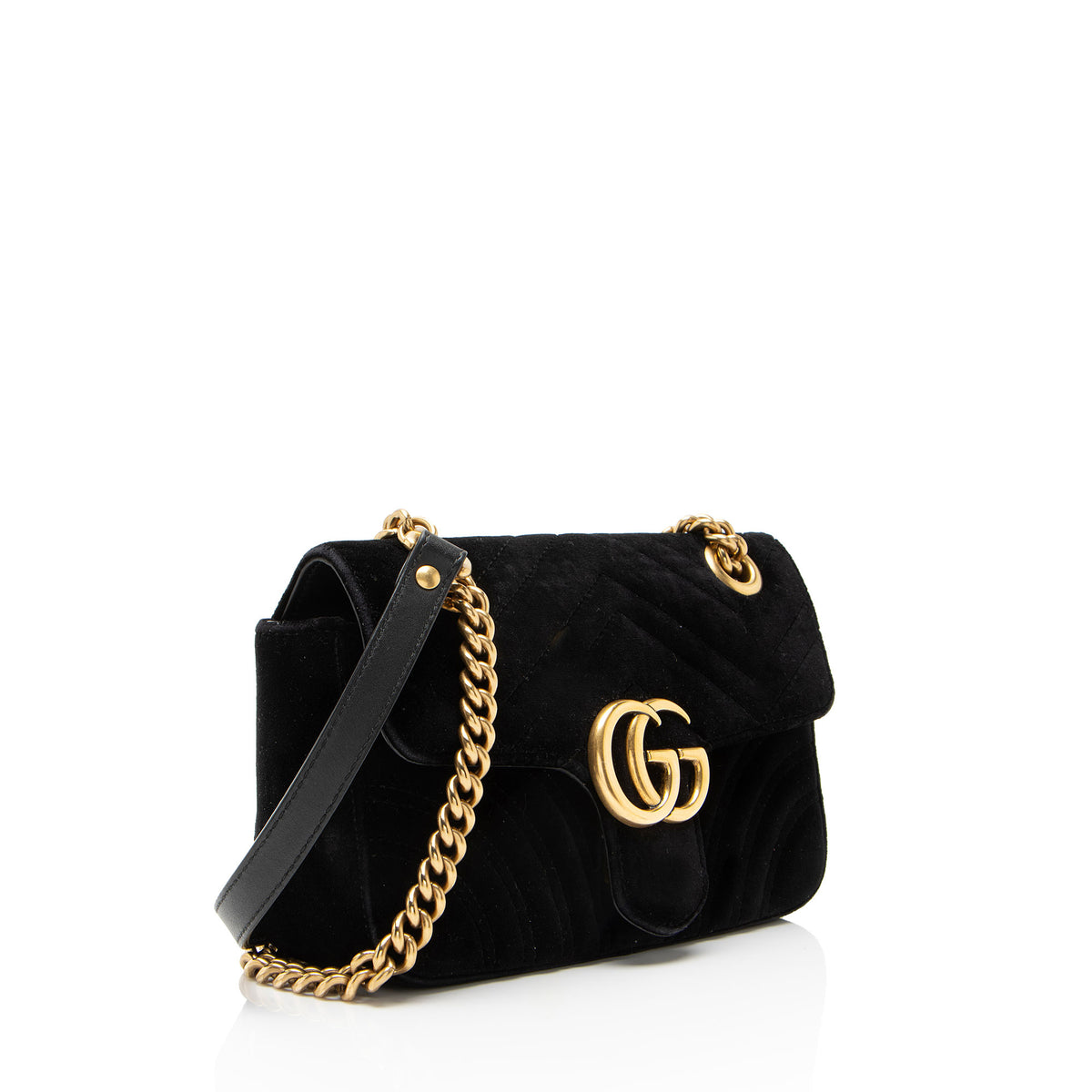Gucci Matelasse Velvet GG Marmont Small Flap Bag