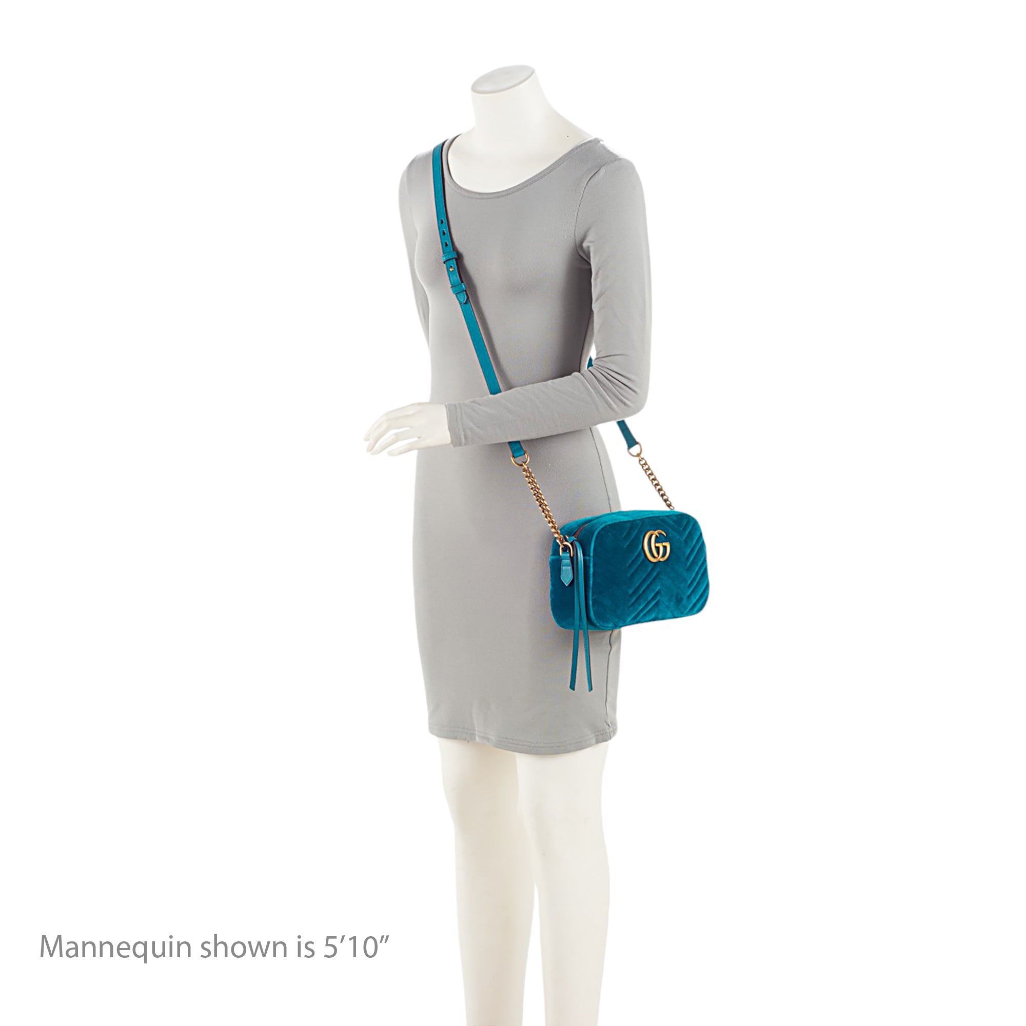 Gucci Matelasse Velvet GG Marmont Small Shoulder Bag (SHF-YA81zd)