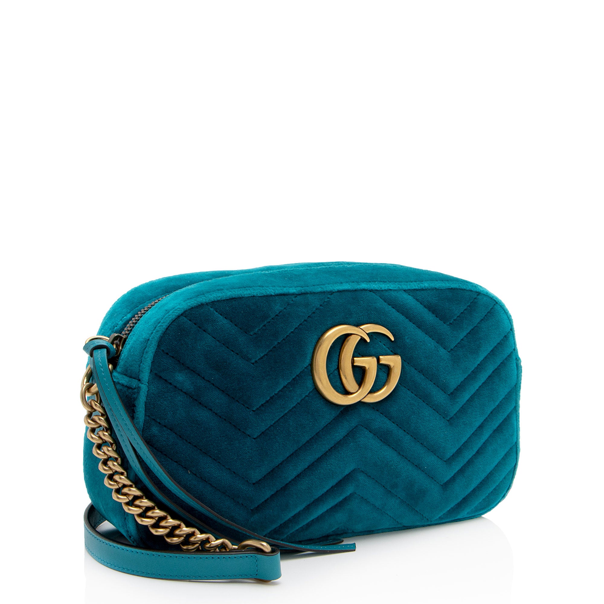 Gucci Matelasse Velvet GG Marmont Small Shoulder Bag (SHF-YA81zd)