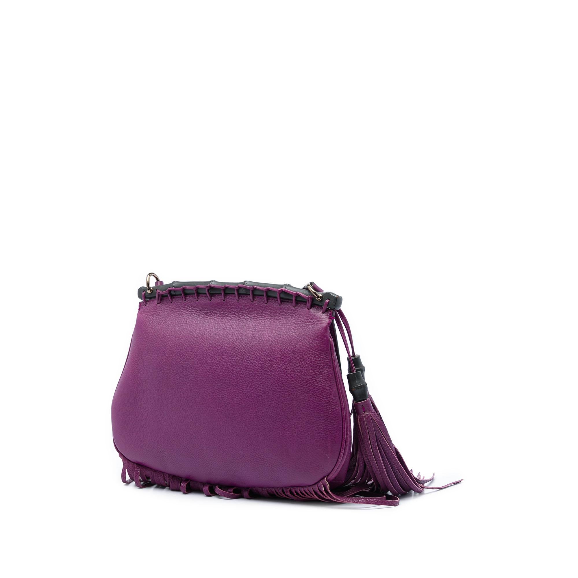 Gucci Medium Calfskin Bamboo Nouveau Fringe Crossbody