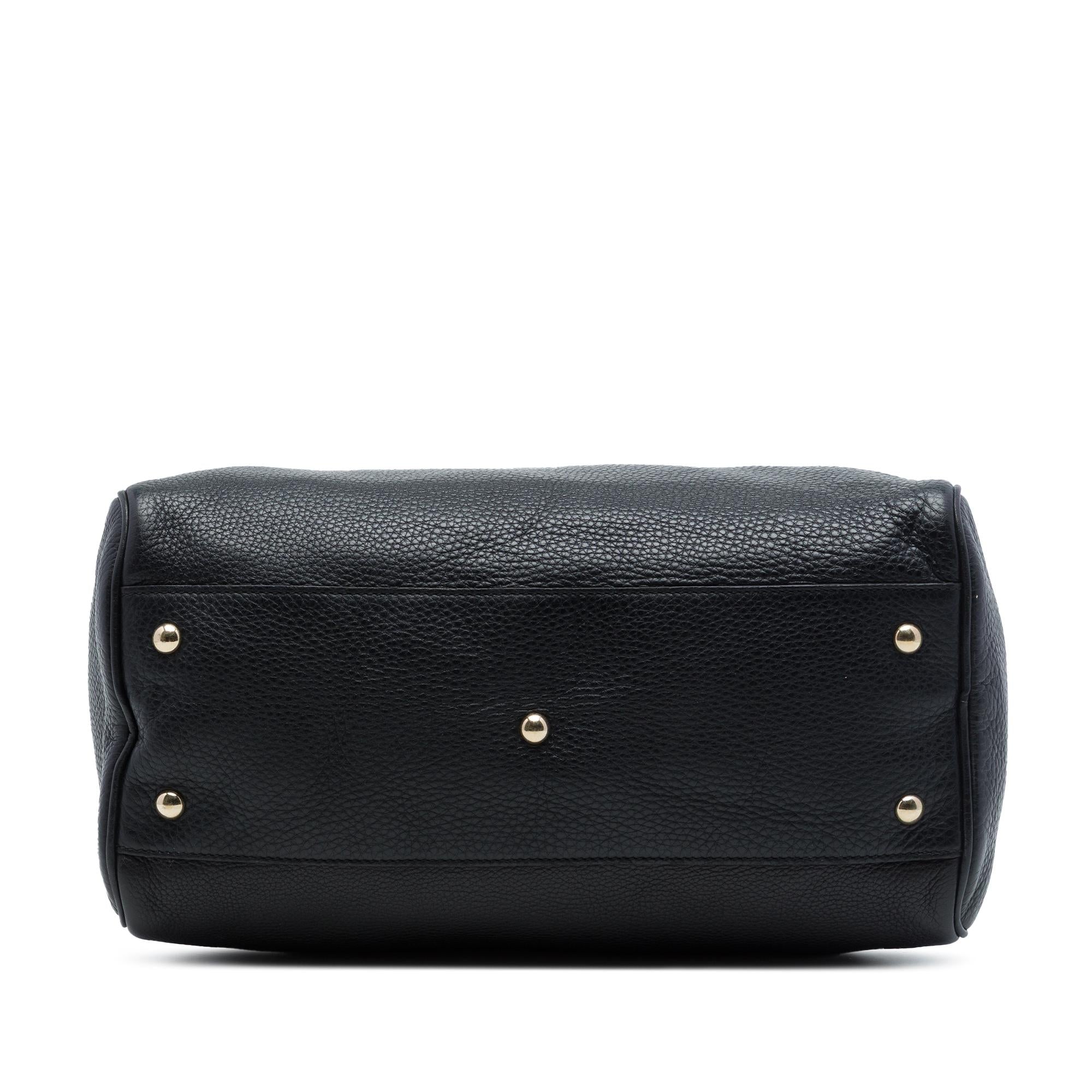 Gucci Medium Calfskin Bamboo Shopper Boston Bag