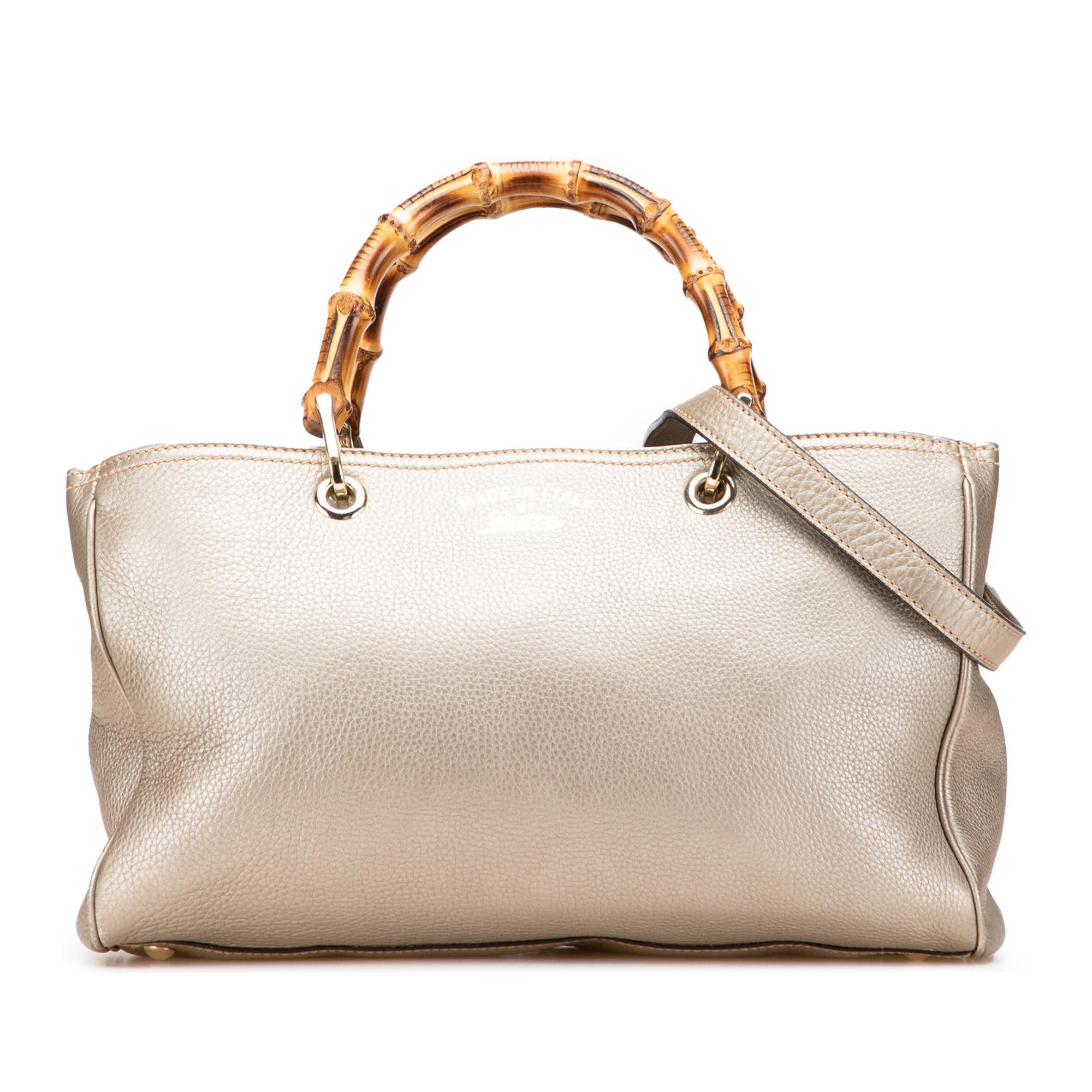 Gucci Medium Calfskin Bamboo Shopper Satchel