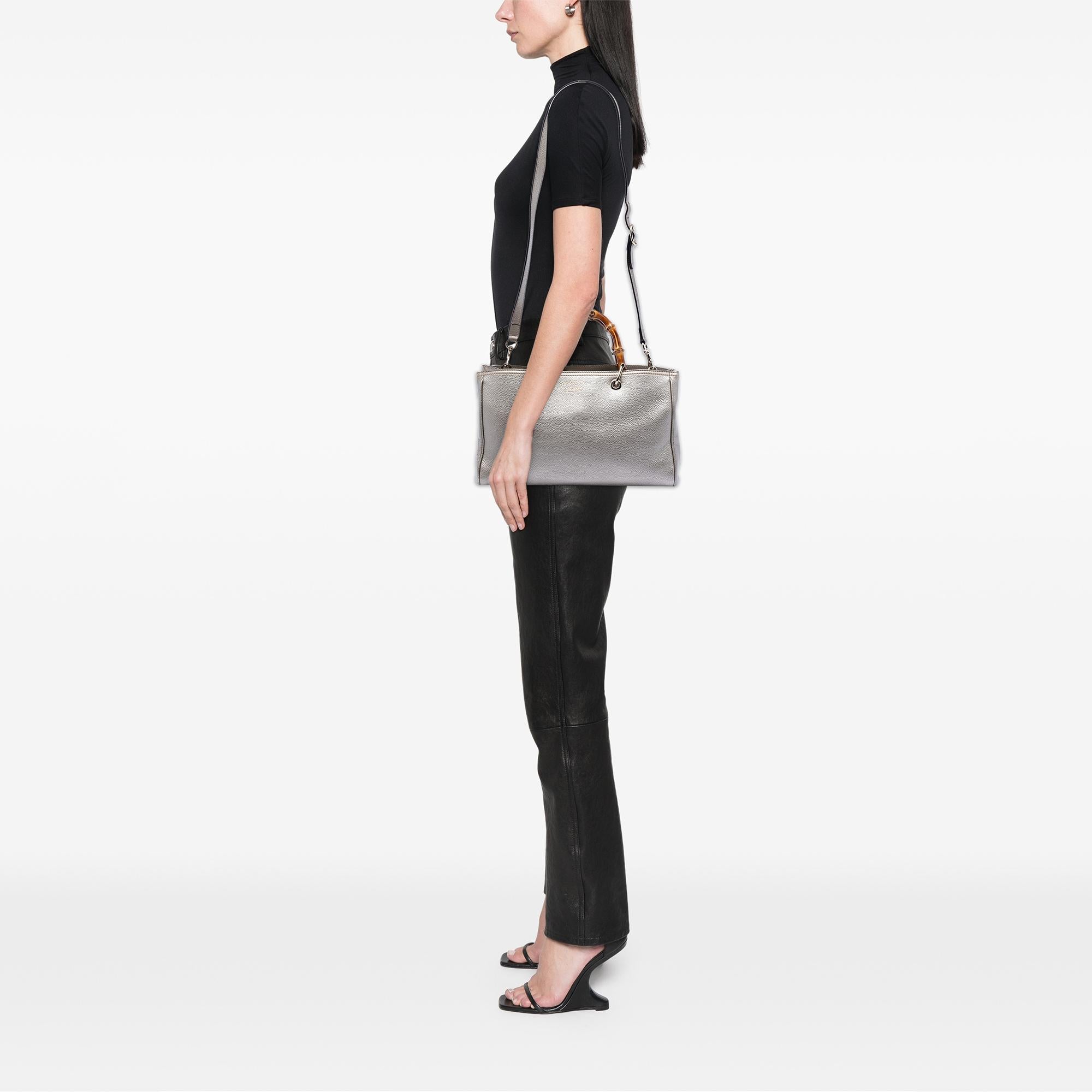 Gucci Medium Calfskin Bamboo Shopper Satchel