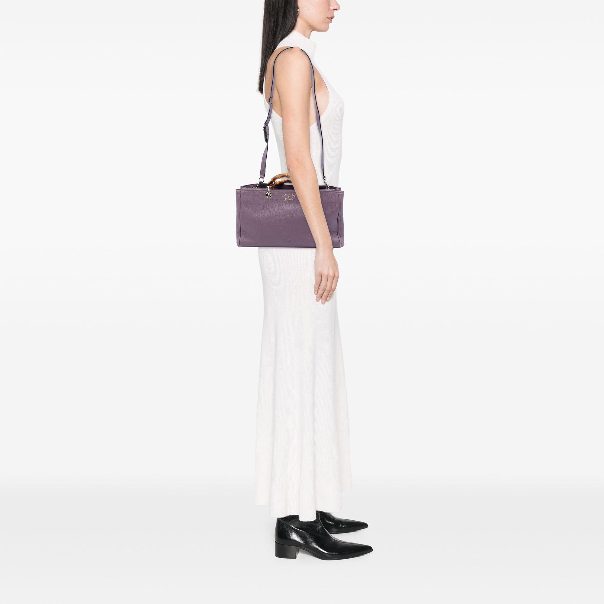 Gucci Medium Calfskin Bamboo Shopper Satchel
