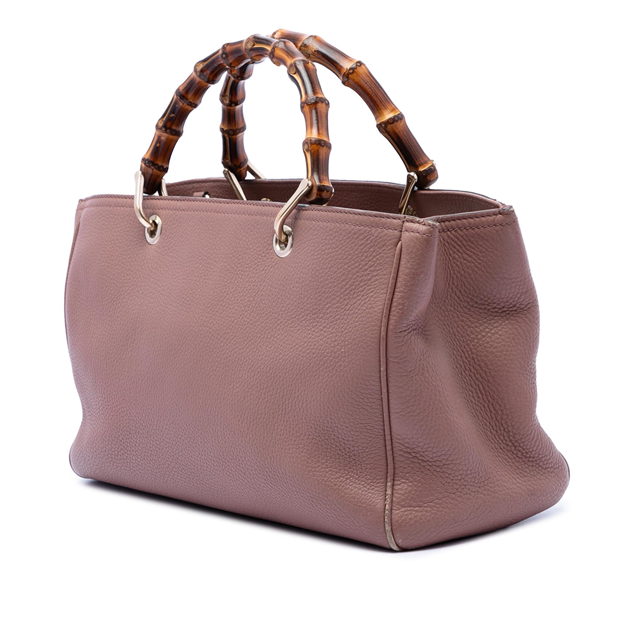 Gucci Medium Calfskin Bamboo Shopper Satchel