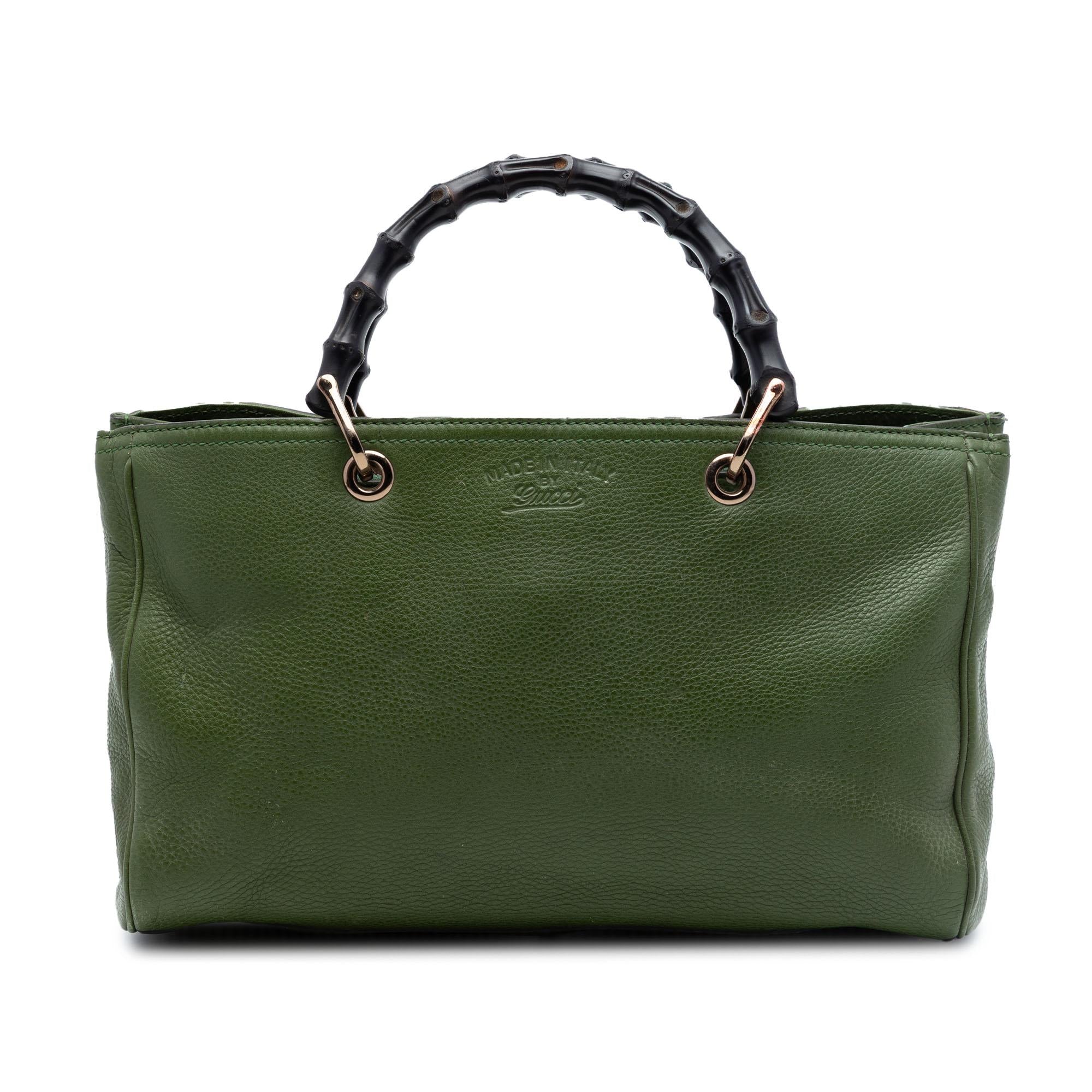 Gucci Medium Calfskin Bamboo Shopper Satchel