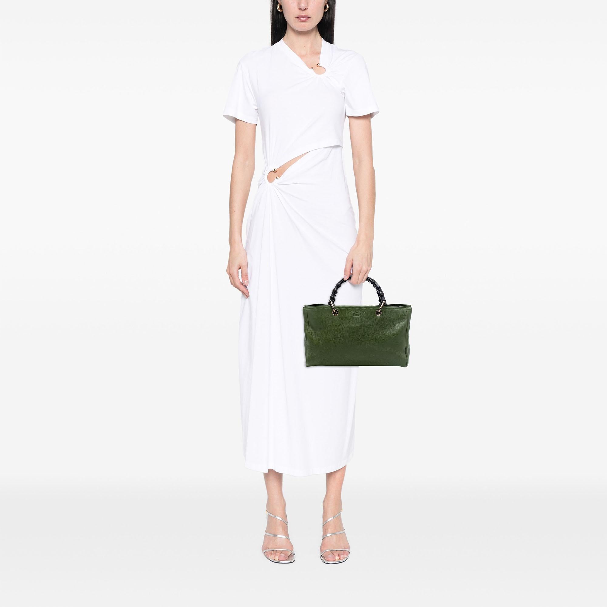 Gucci Medium Calfskin Bamboo Shopper Satchel