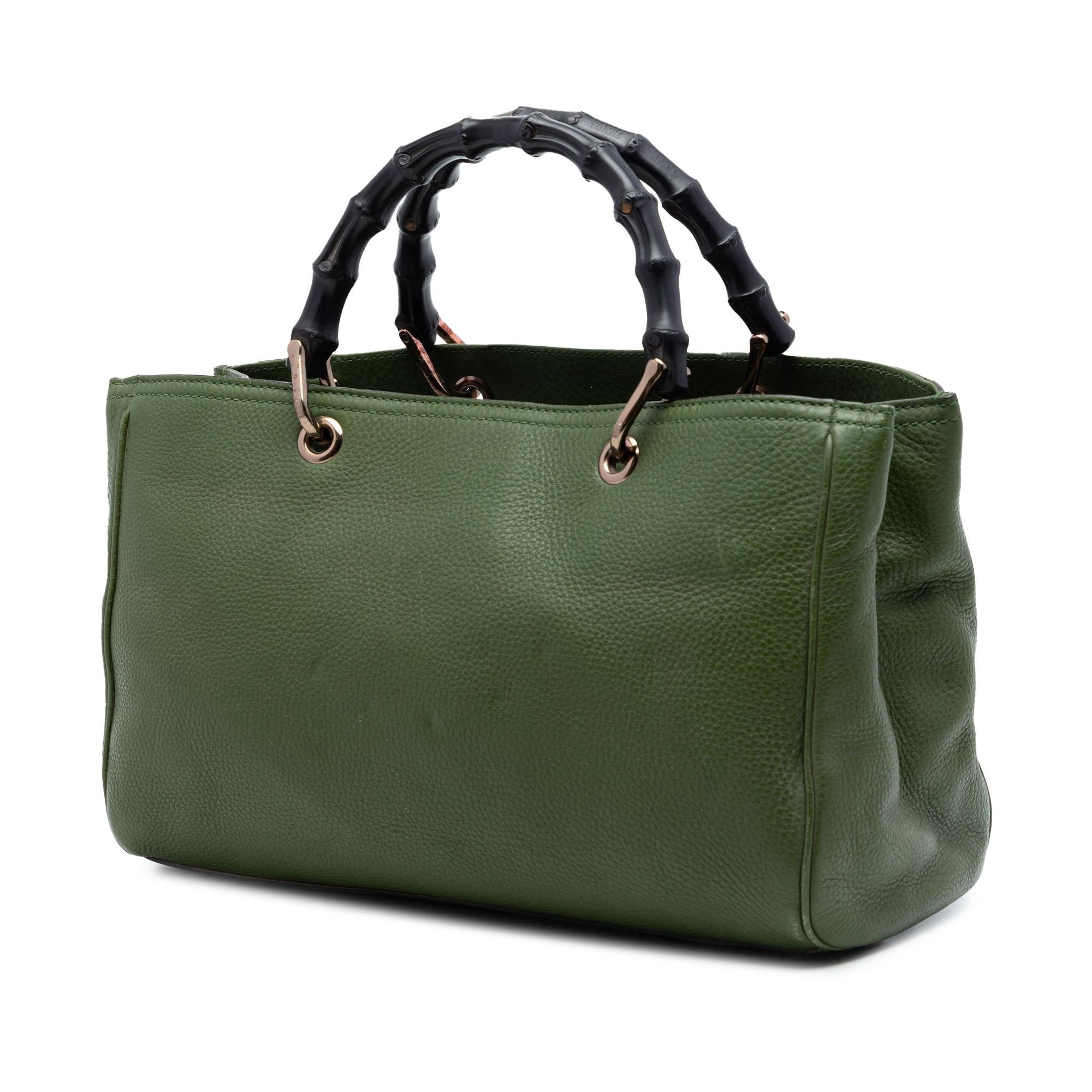 Gucci Medium Calfskin Bamboo Shopper Satchel