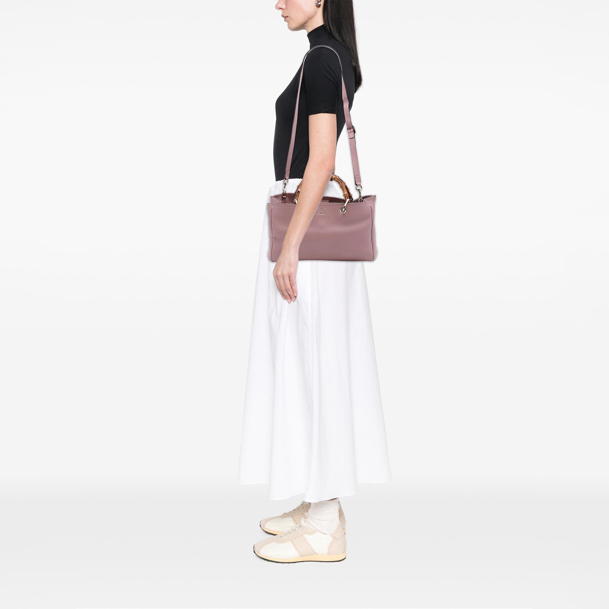 Gucci Medium Calfskin Bamboo Shopper Satchel