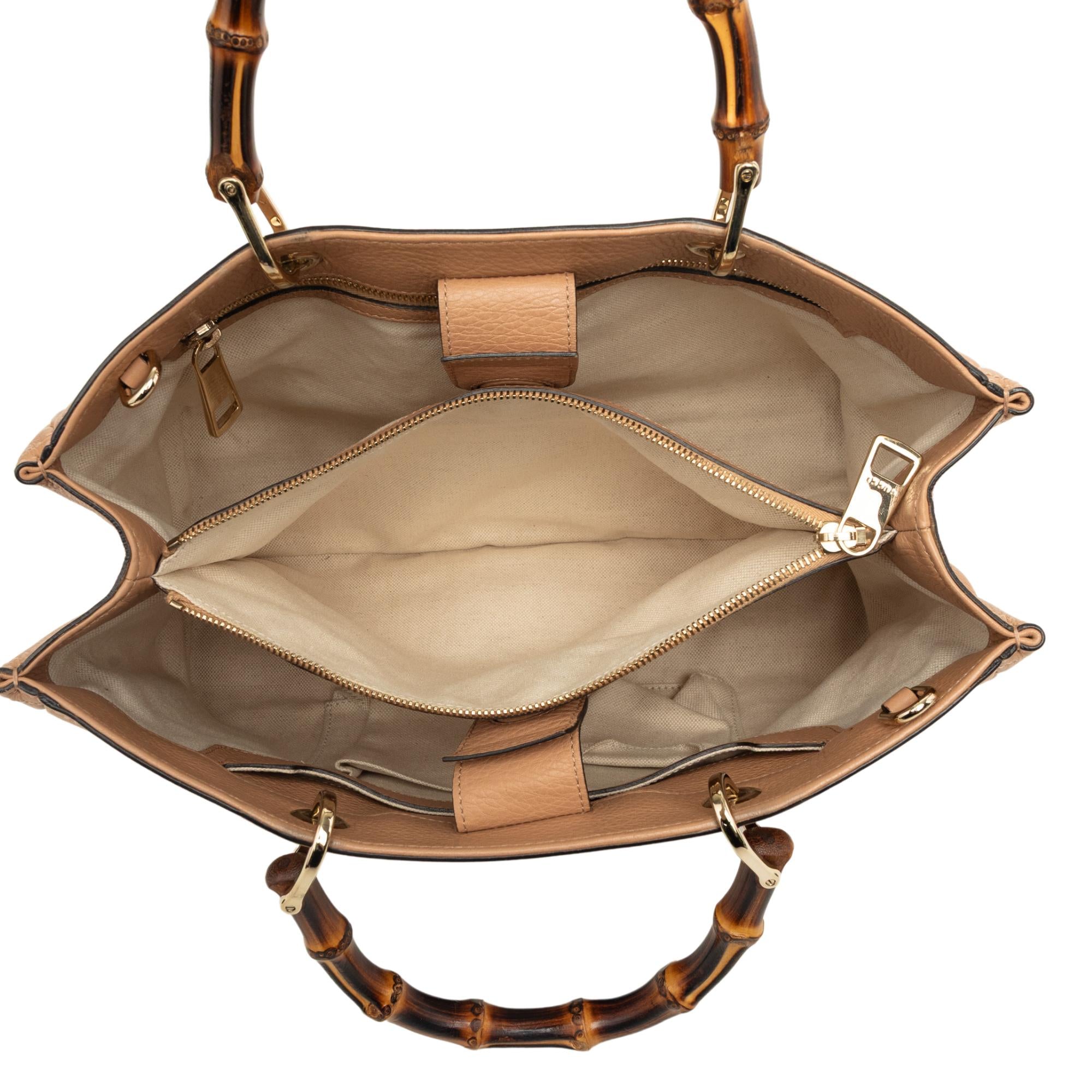 Gucci Medium Calfskin Bamboo Shopper Satchel