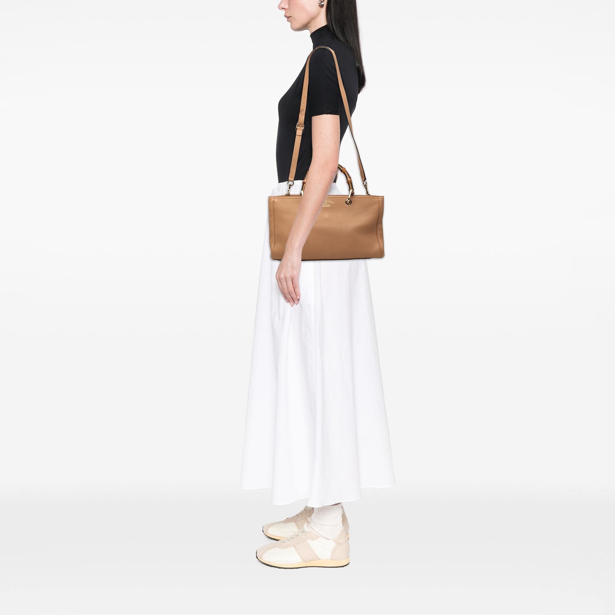 Gucci Medium Calfskin Bamboo Shopper Satchel