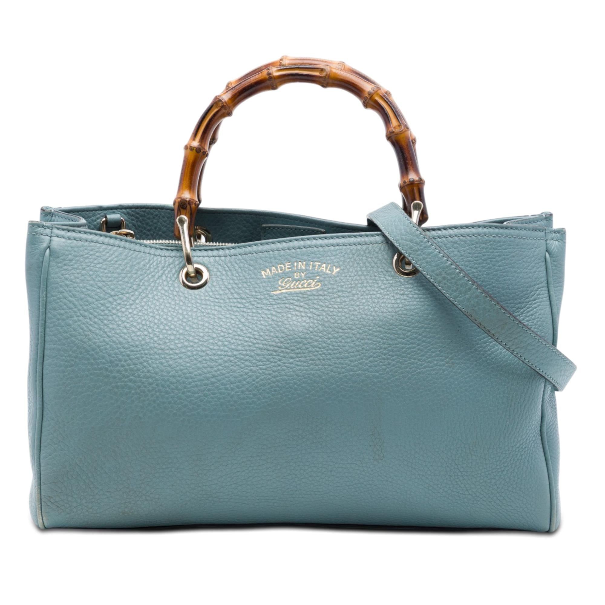 Gucci Medium Calfskin Bamboo Shopper Satchel