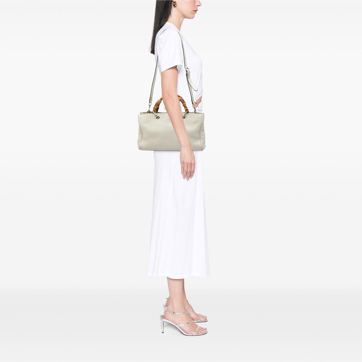 Gucci Medium Calfskin Bamboo Shopper Satchel