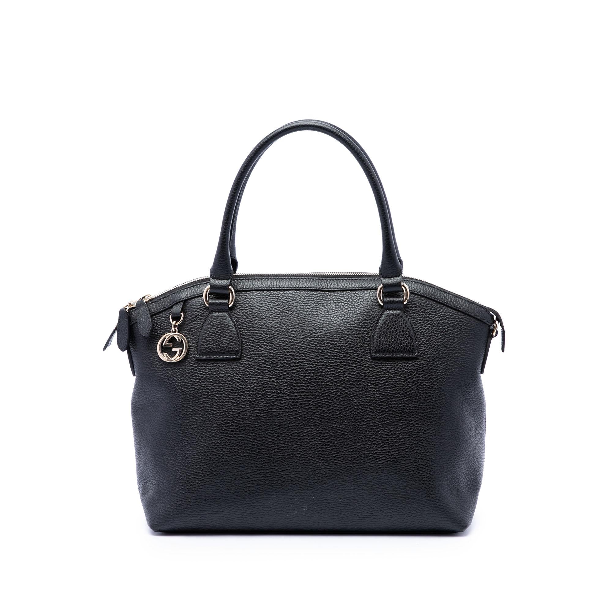 Gucci Medium Calfskin GG Charm Dome Satchel
