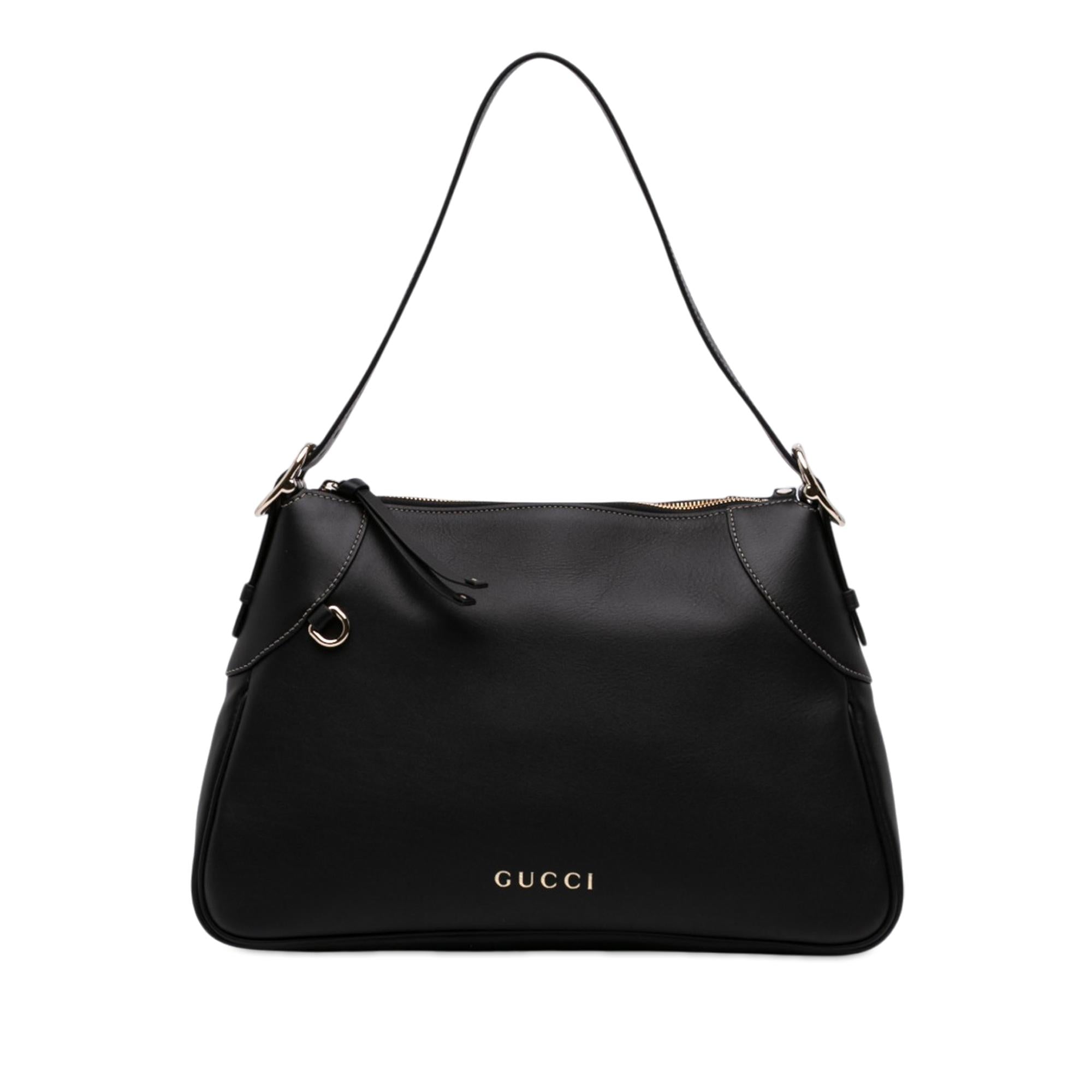 Gucci Medium Calfskin GG Emblem Shoulder Bag