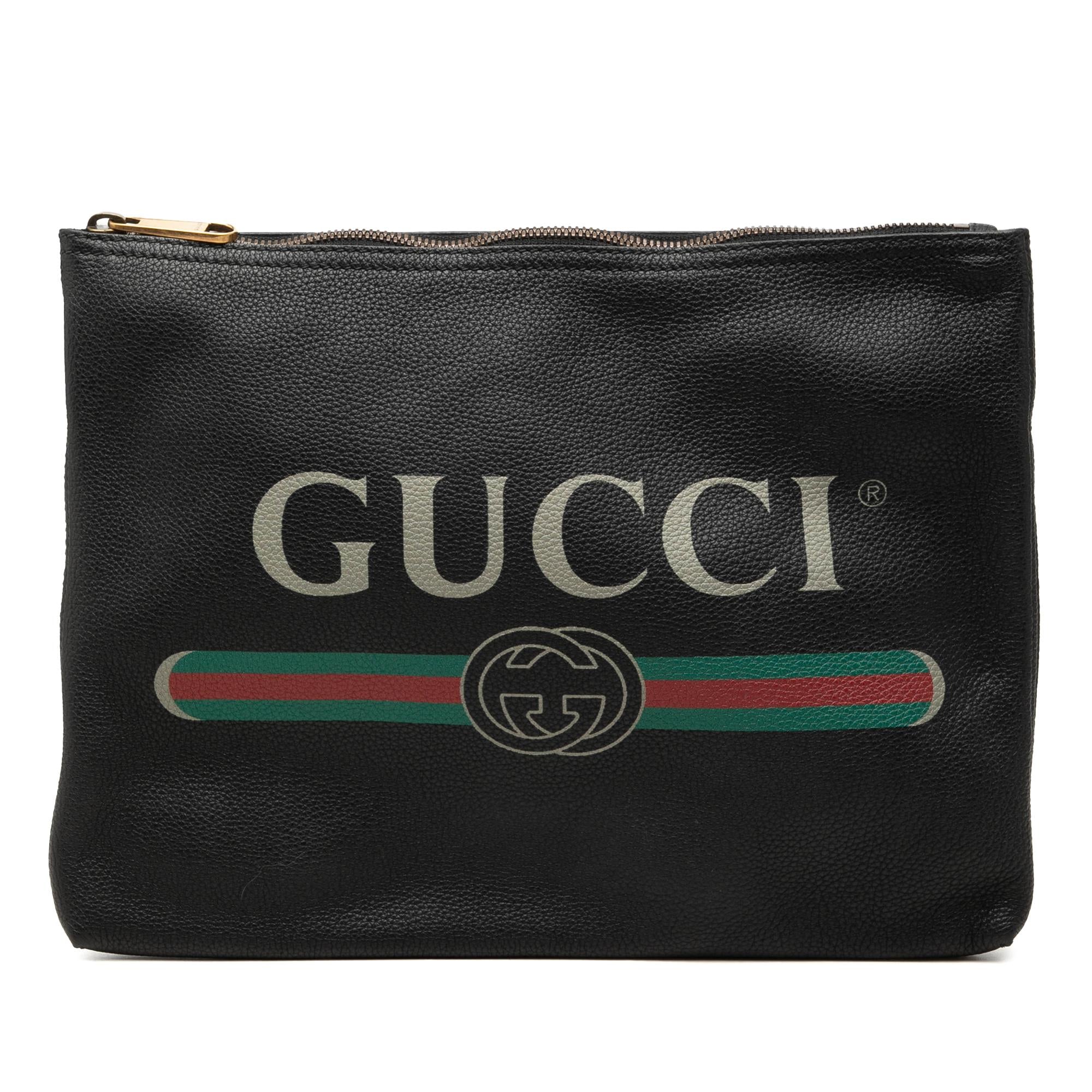 Gucci Medium Calfskin Logo Portfolio Clutch