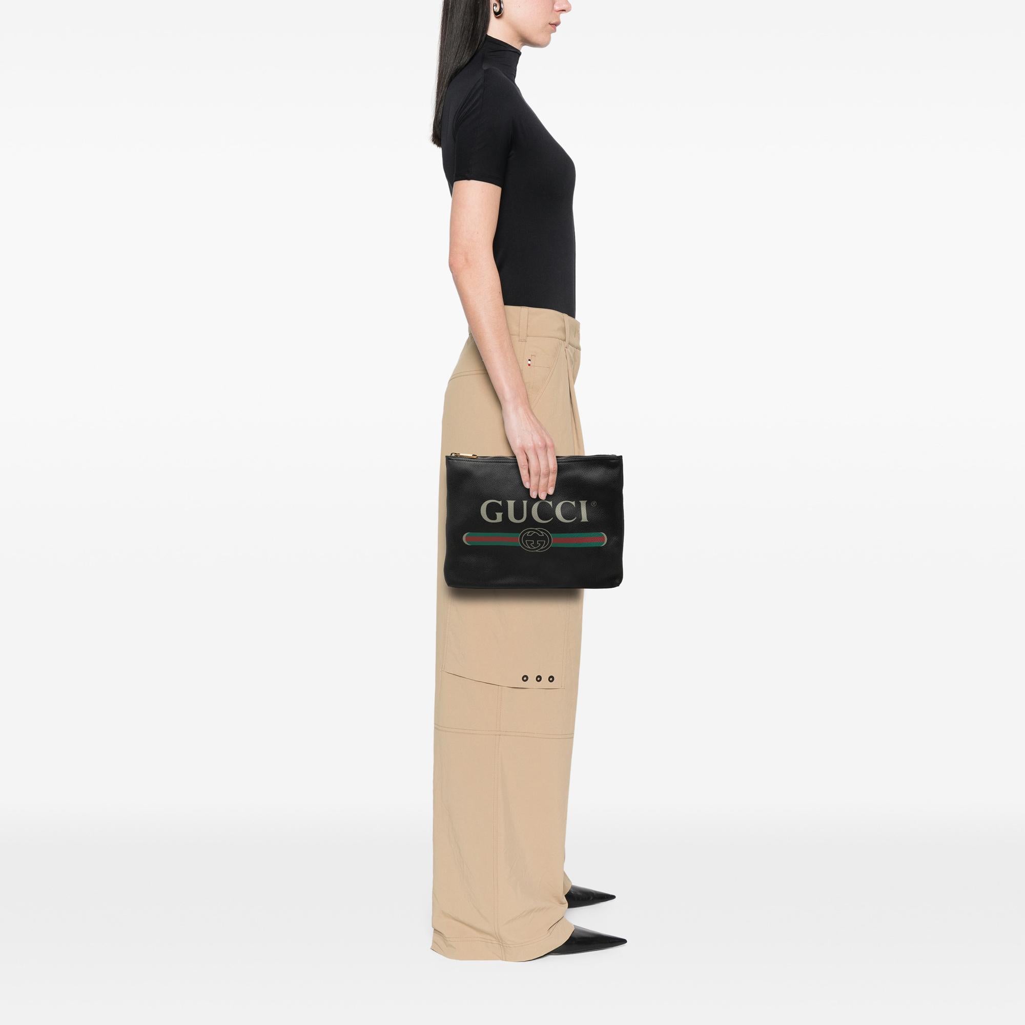 Gucci Medium Calfskin Logo Portfolio Clutch
