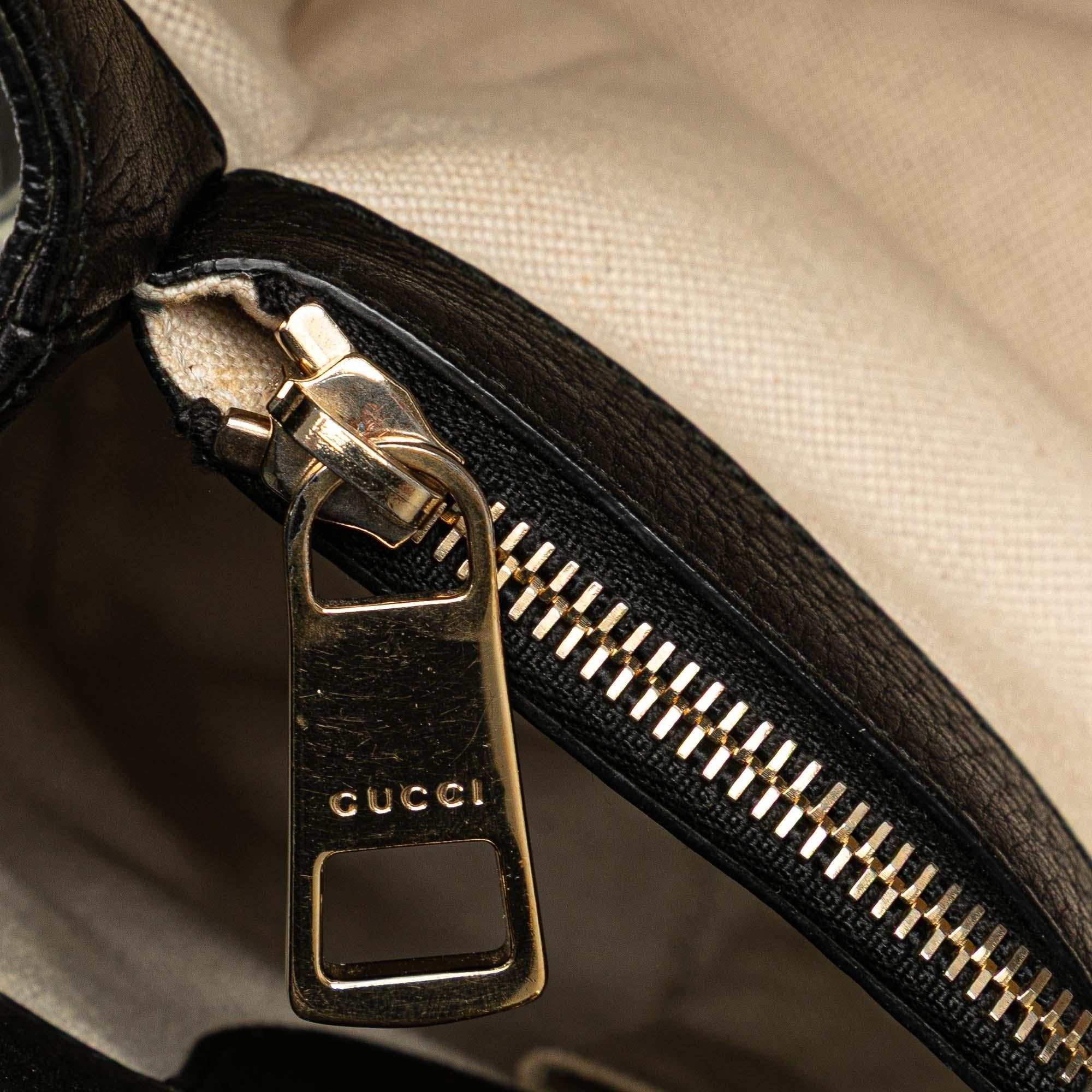 Gucci Medium Canvas Bamboo Shopper Flora Knight Satchel