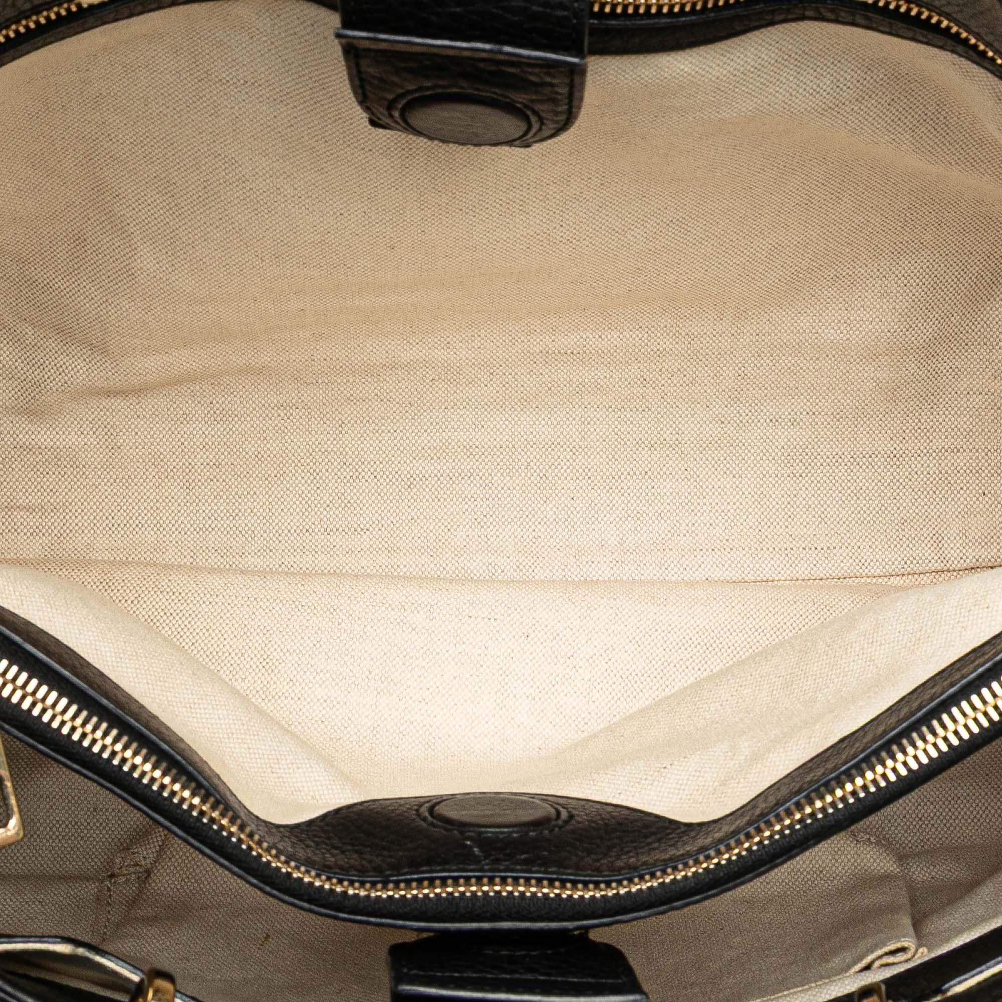 Gucci Medium Canvas Bamboo Shopper Flora Knight Satchel