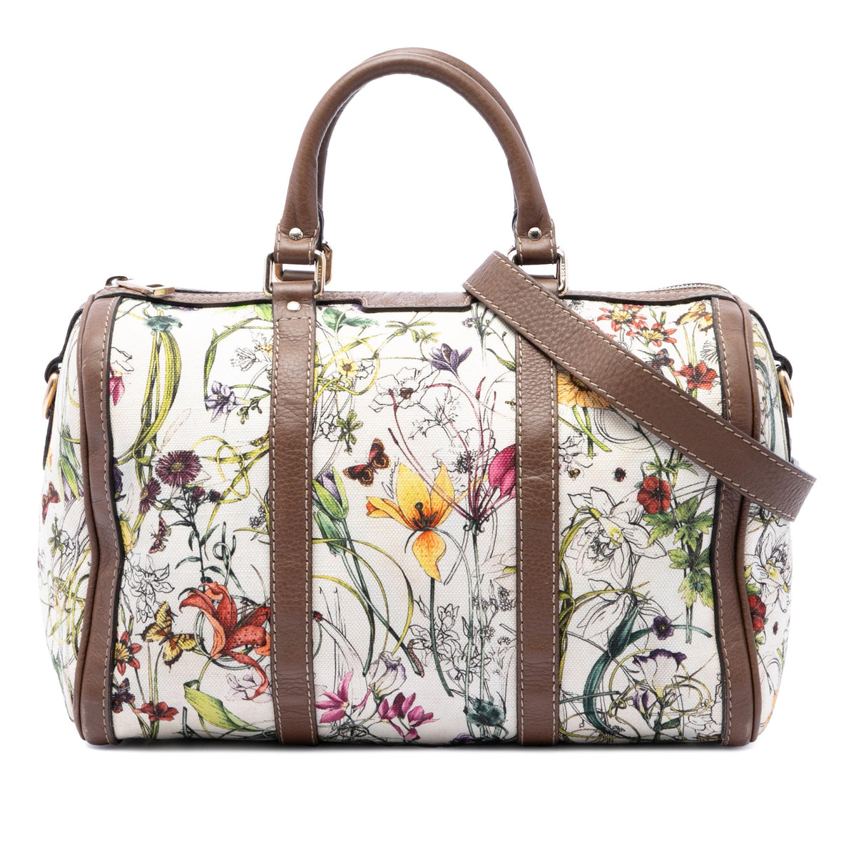 Gucci Medium Canvas Flora Joy Boston Bag