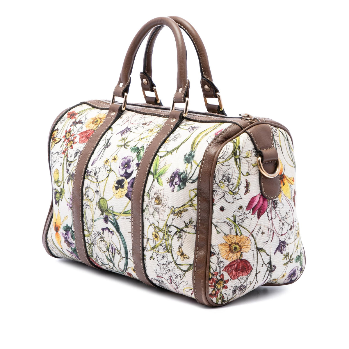 Gucci Medium Canvas Flora Joy Boston Bag