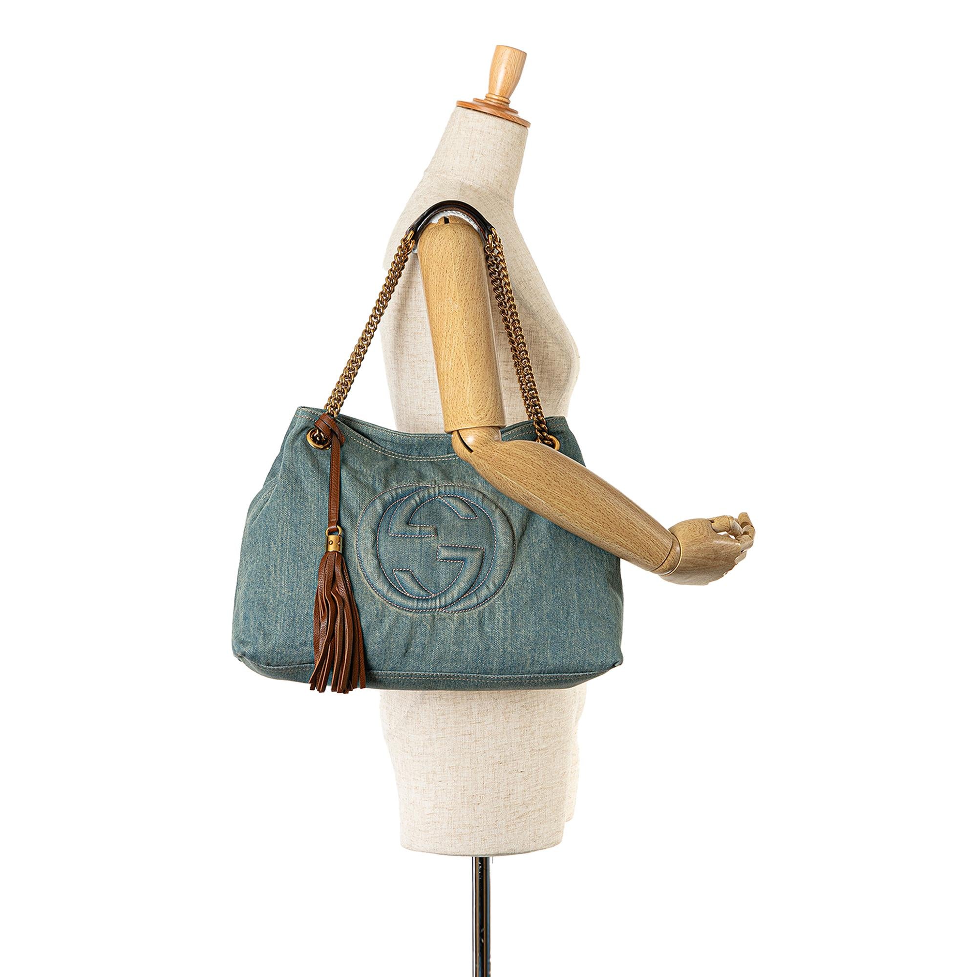 Gucci Medium Denim Soho Chain Tote (SHG-DkVIUR)