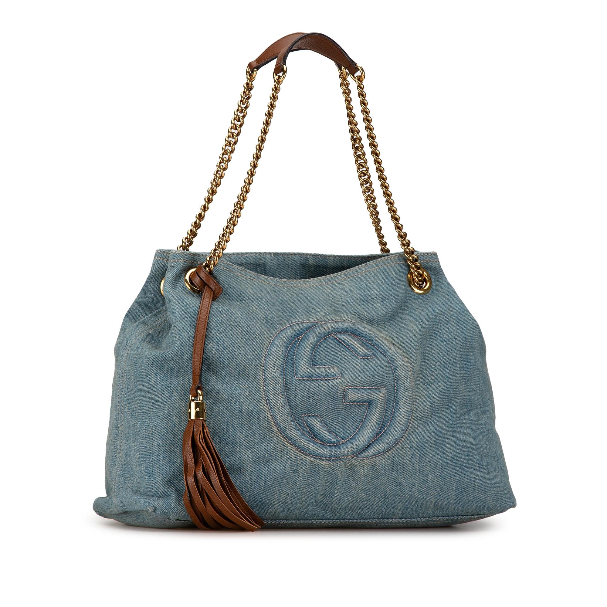 Gucci Medium Denim Soho Chain Tote (SHG-DkVIUR)