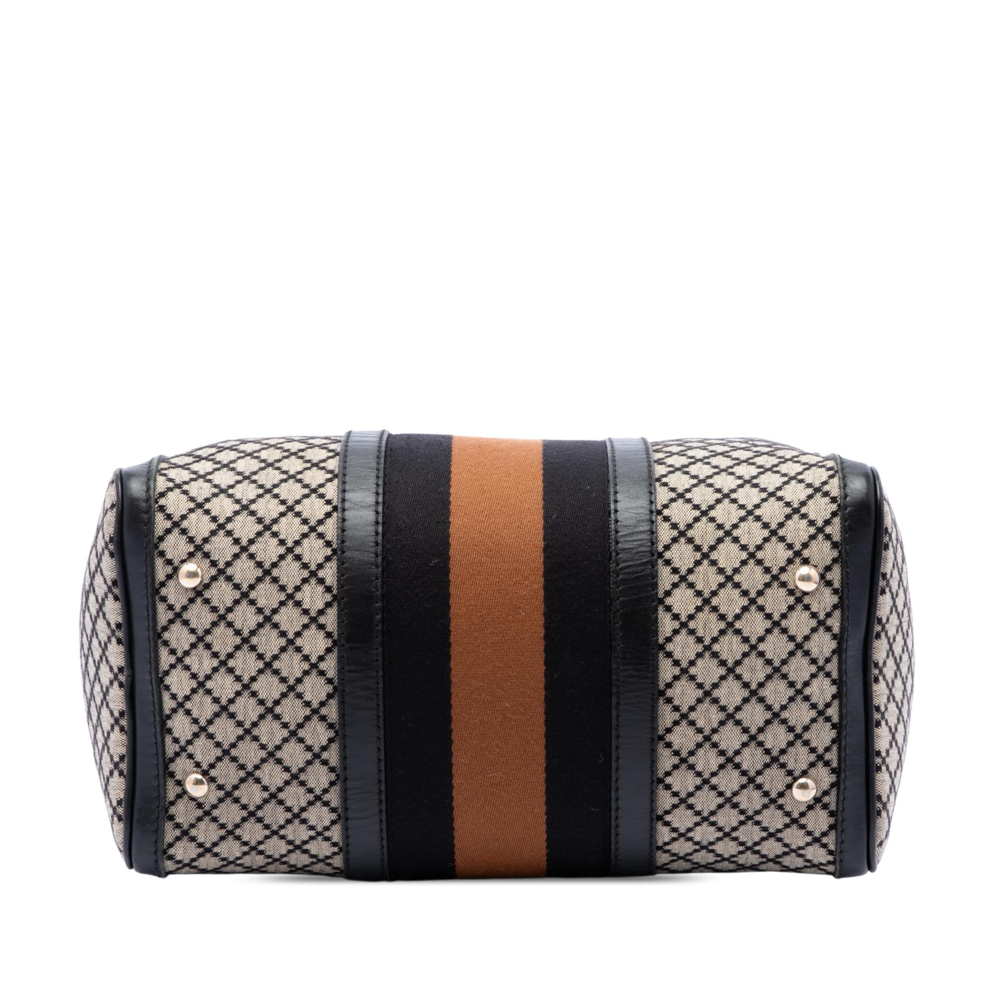 Gucci Medium Diamante Canvas Web Joy Boston Bag