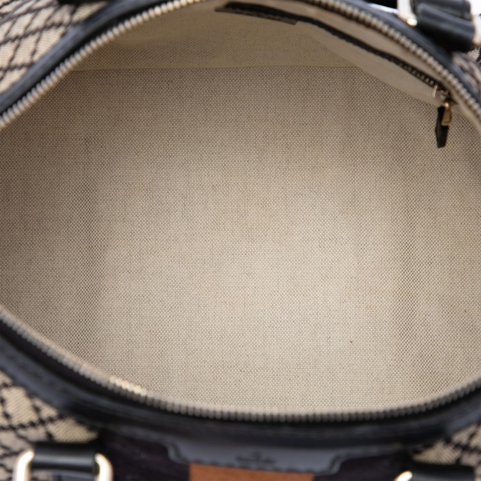 Gucci Medium Diamante Canvas Web Joy Boston Bag