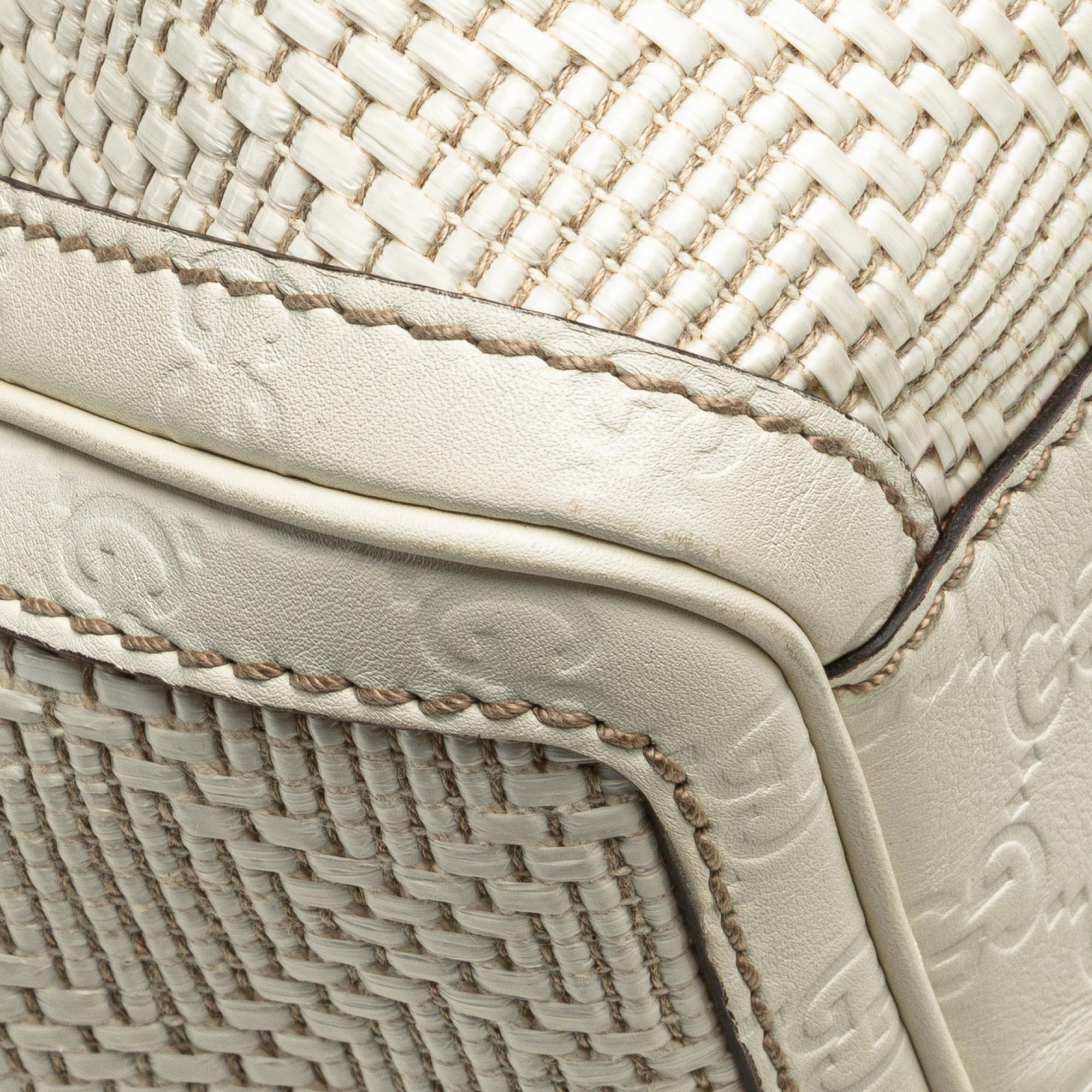 Gucci Medium Diamante Raffia Sukey Tote
