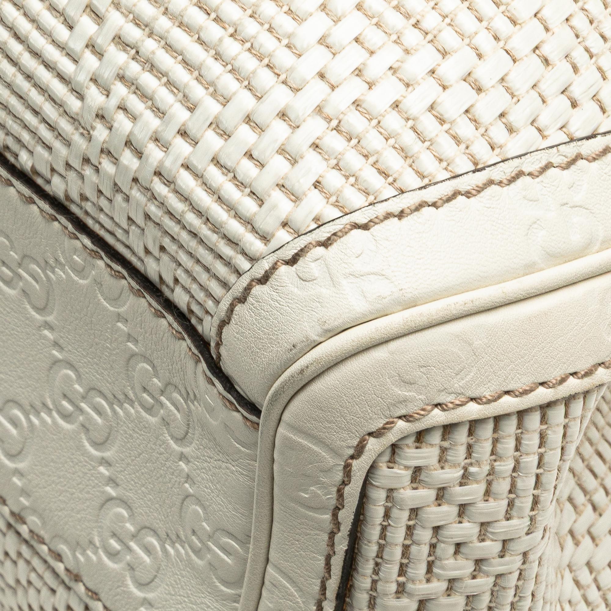 Gucci Medium Diamante Raffia Sukey Tote