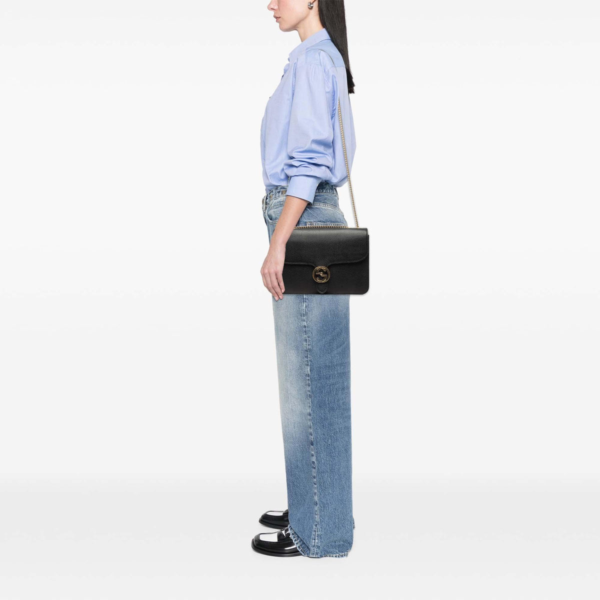 Gucci Medium Dollar Calfskin Interlocking G Crossbody