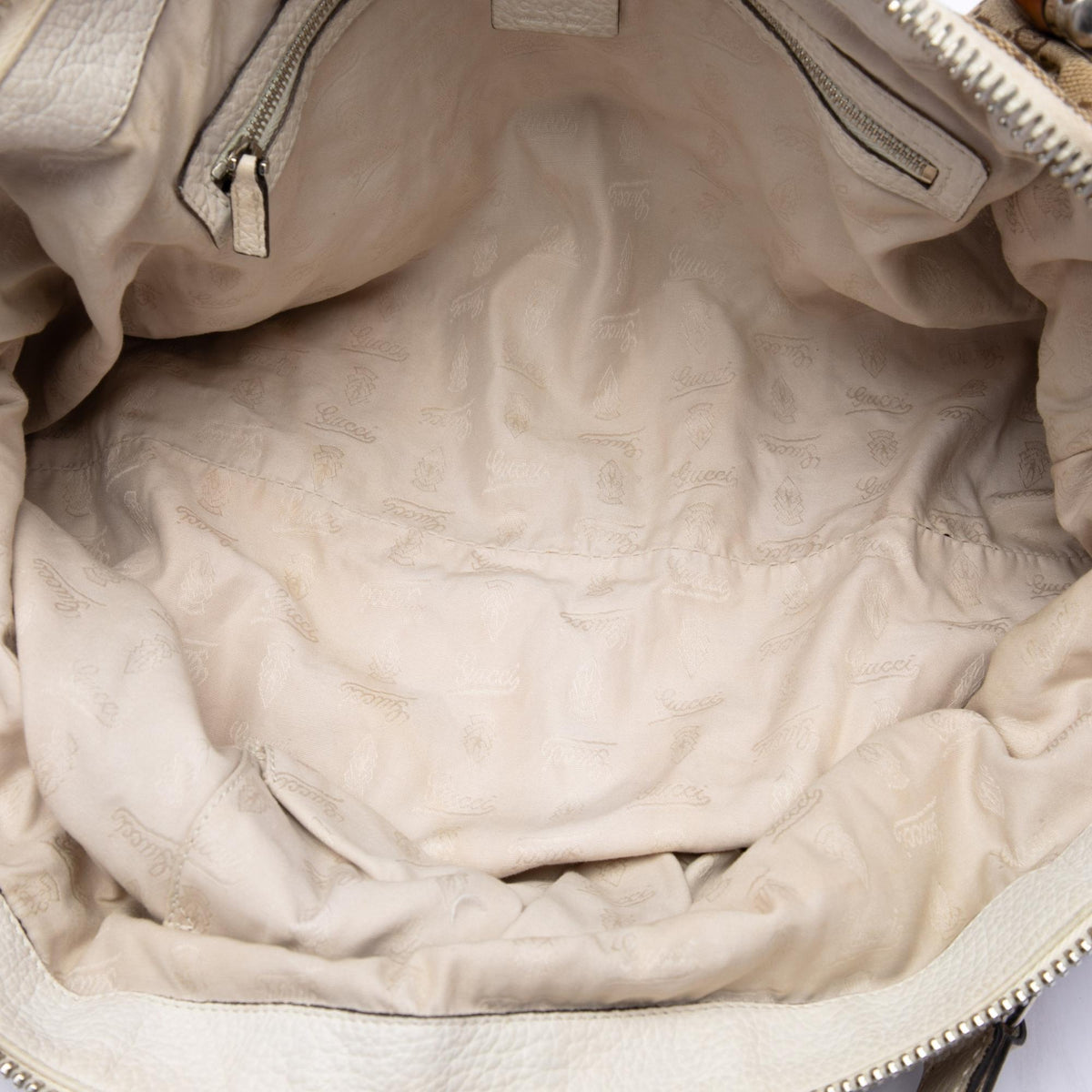 Gucci Medium GG Canvas Bamboo Bar Tote