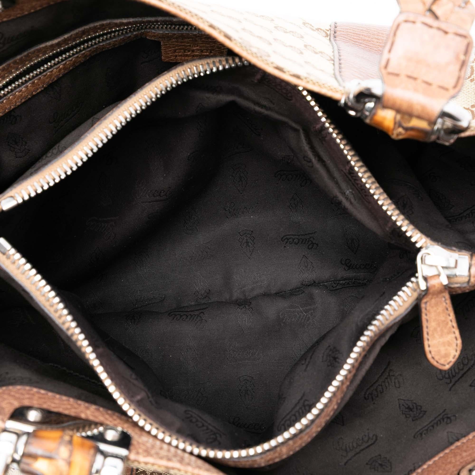 Gucci Medium GG Canvas Bamboo Libeccio Tote