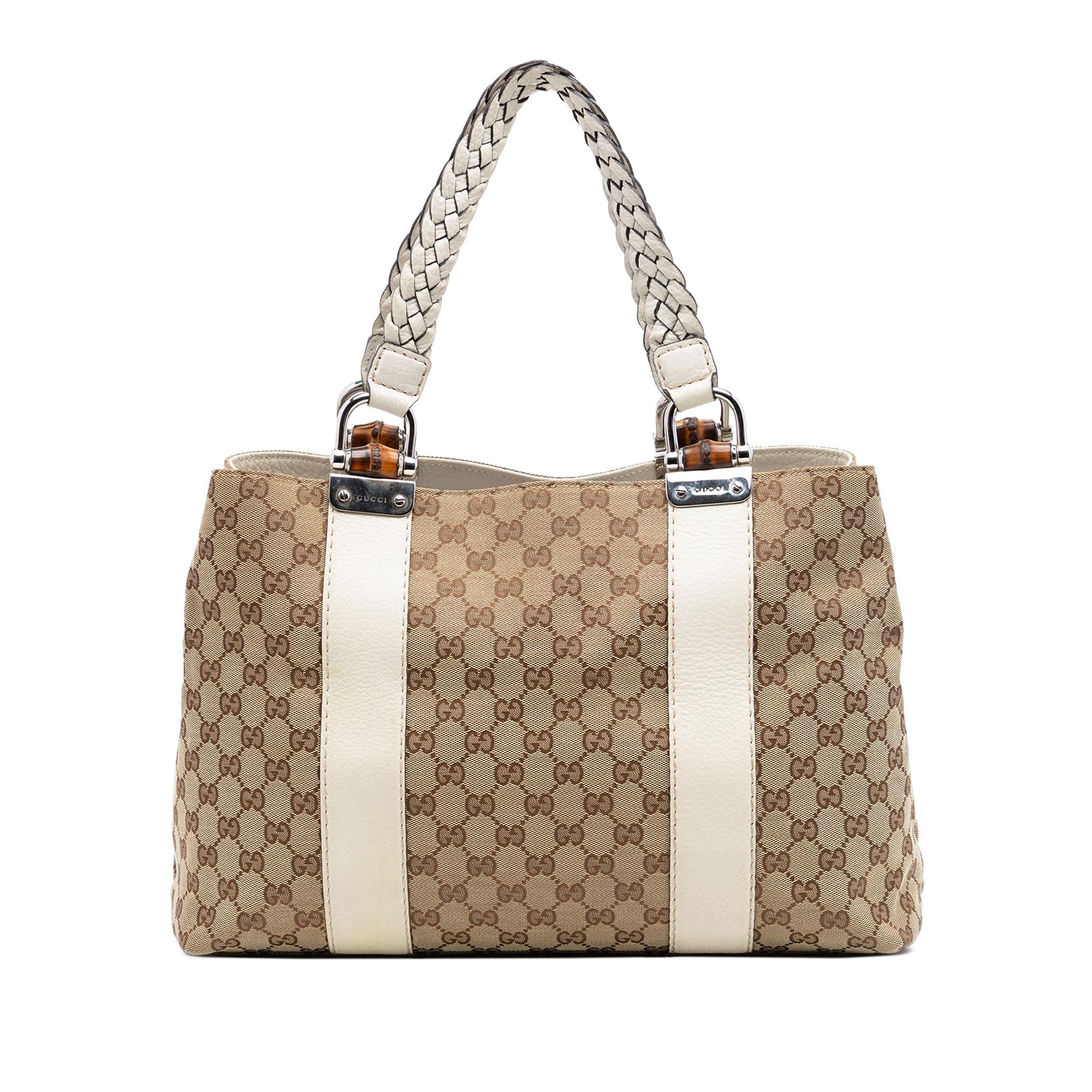 Gucci Medium GG Canvas Bamboo Libeccio Tote