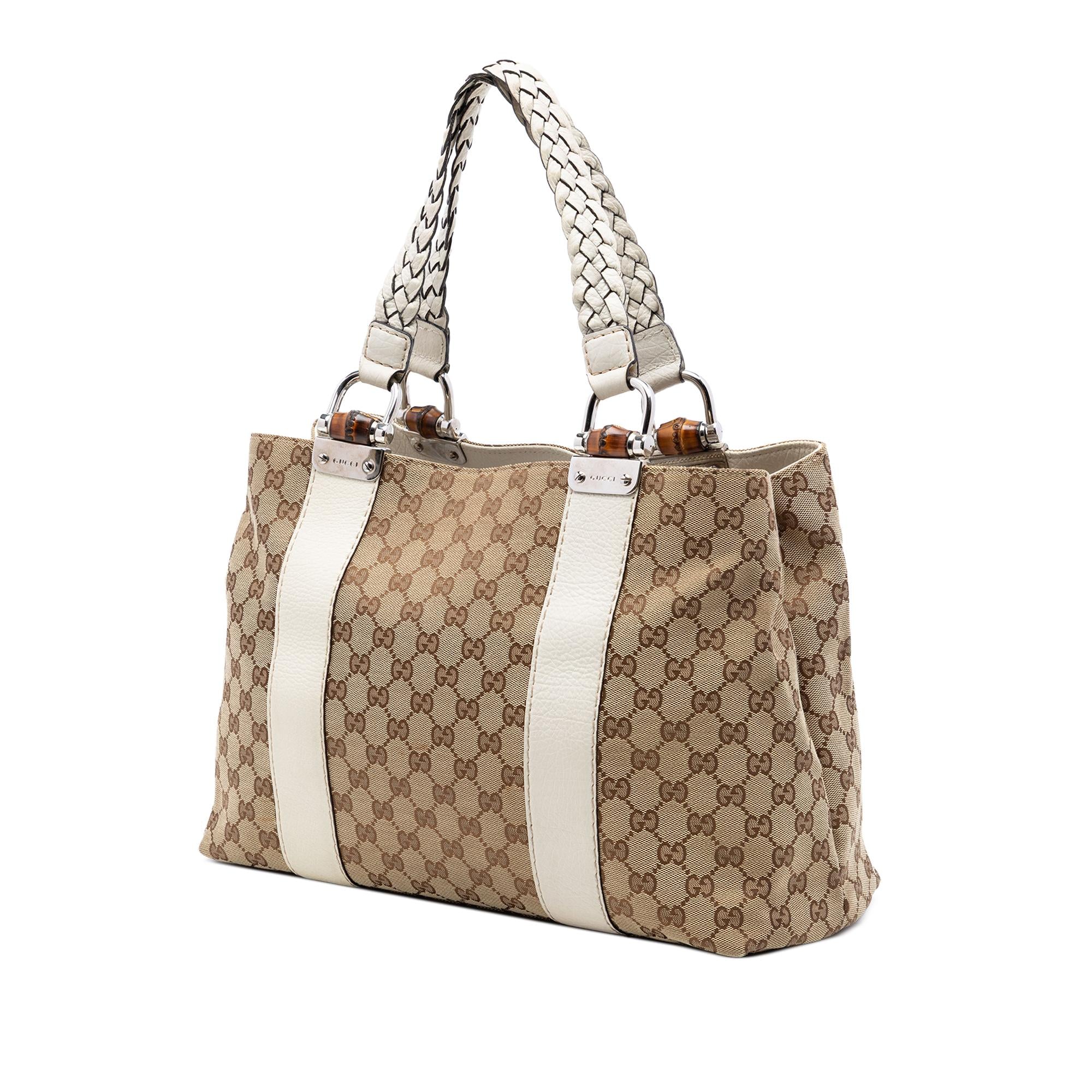 Gucci Medium GG Canvas Bamboo Libeccio Tote