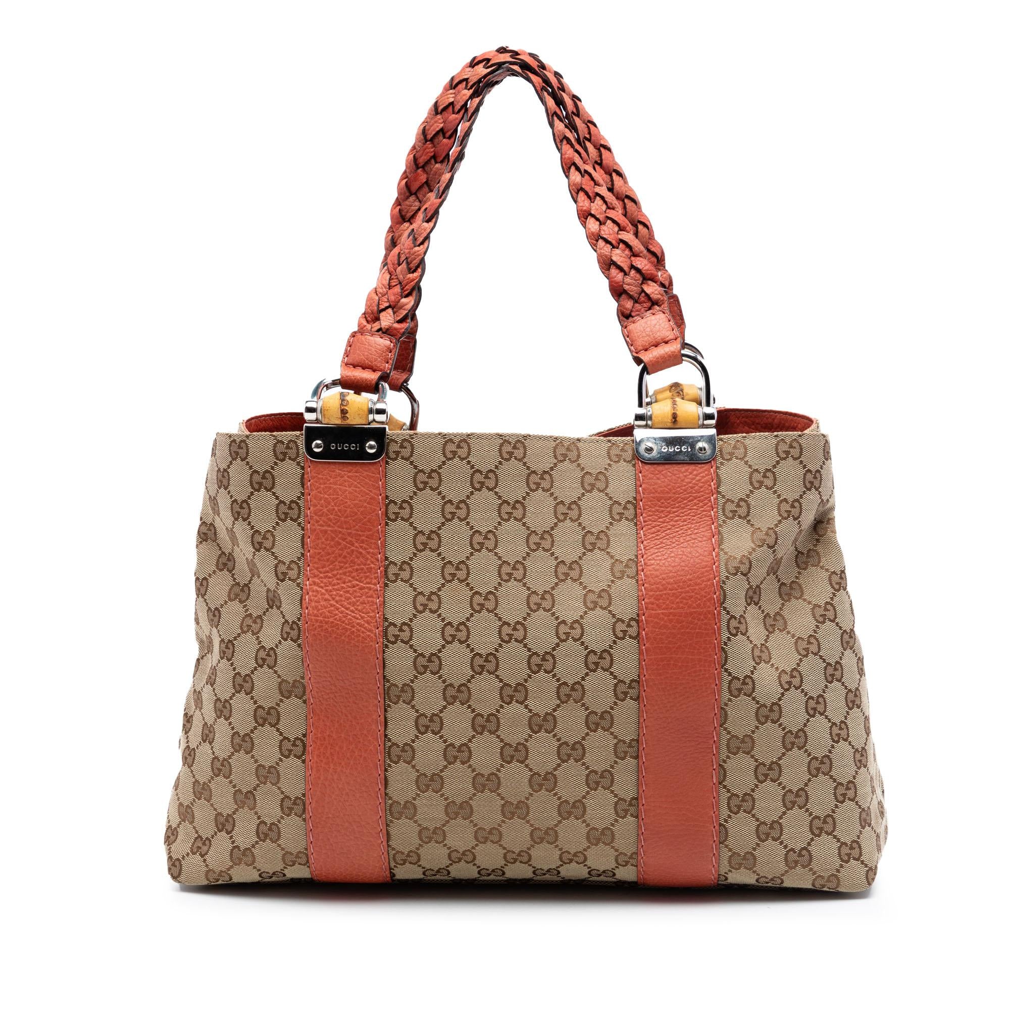 Gucci Medium GG Canvas Bamboo Libeccio Tote