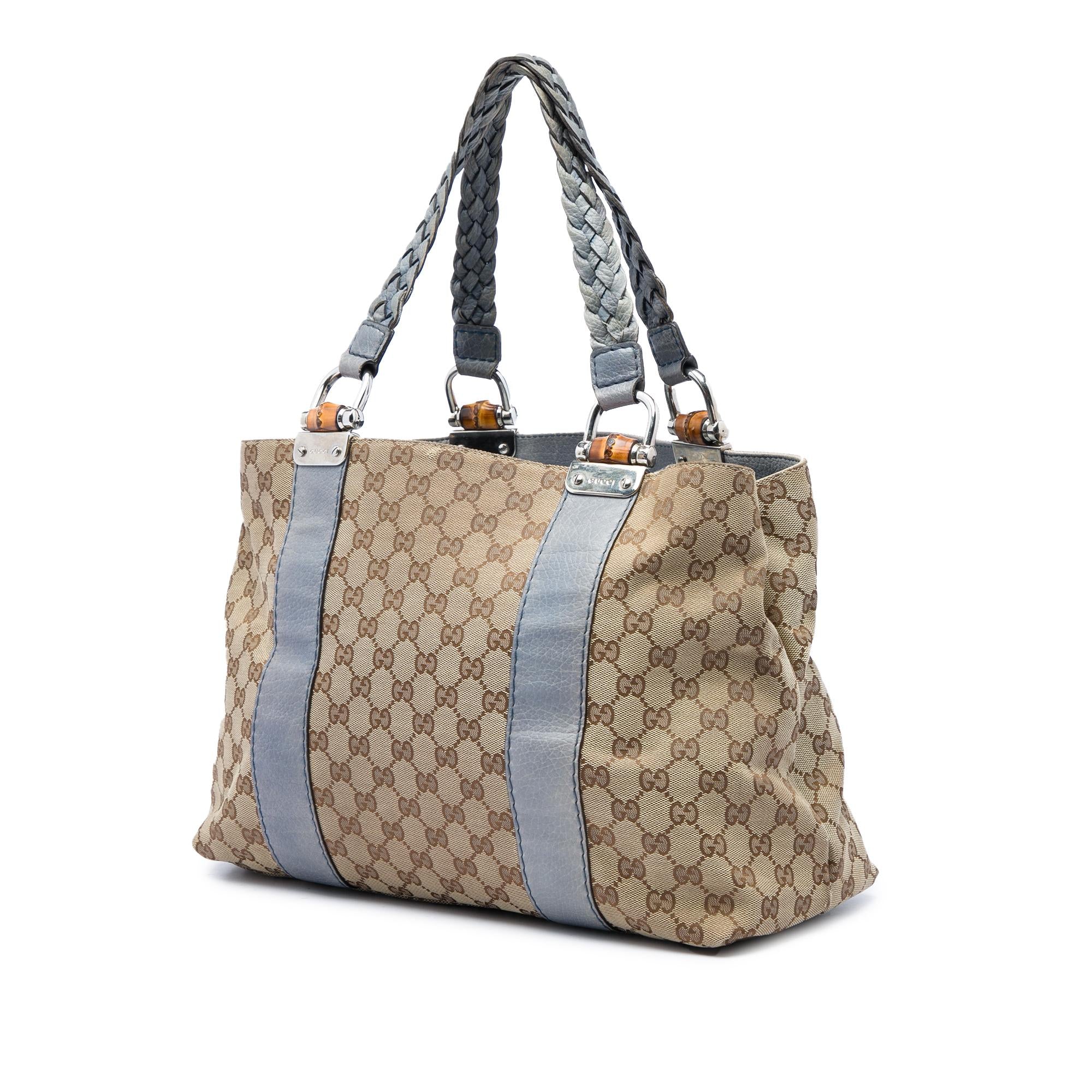 Gucci Medium GG Canvas Bamboo Libeccio Tote